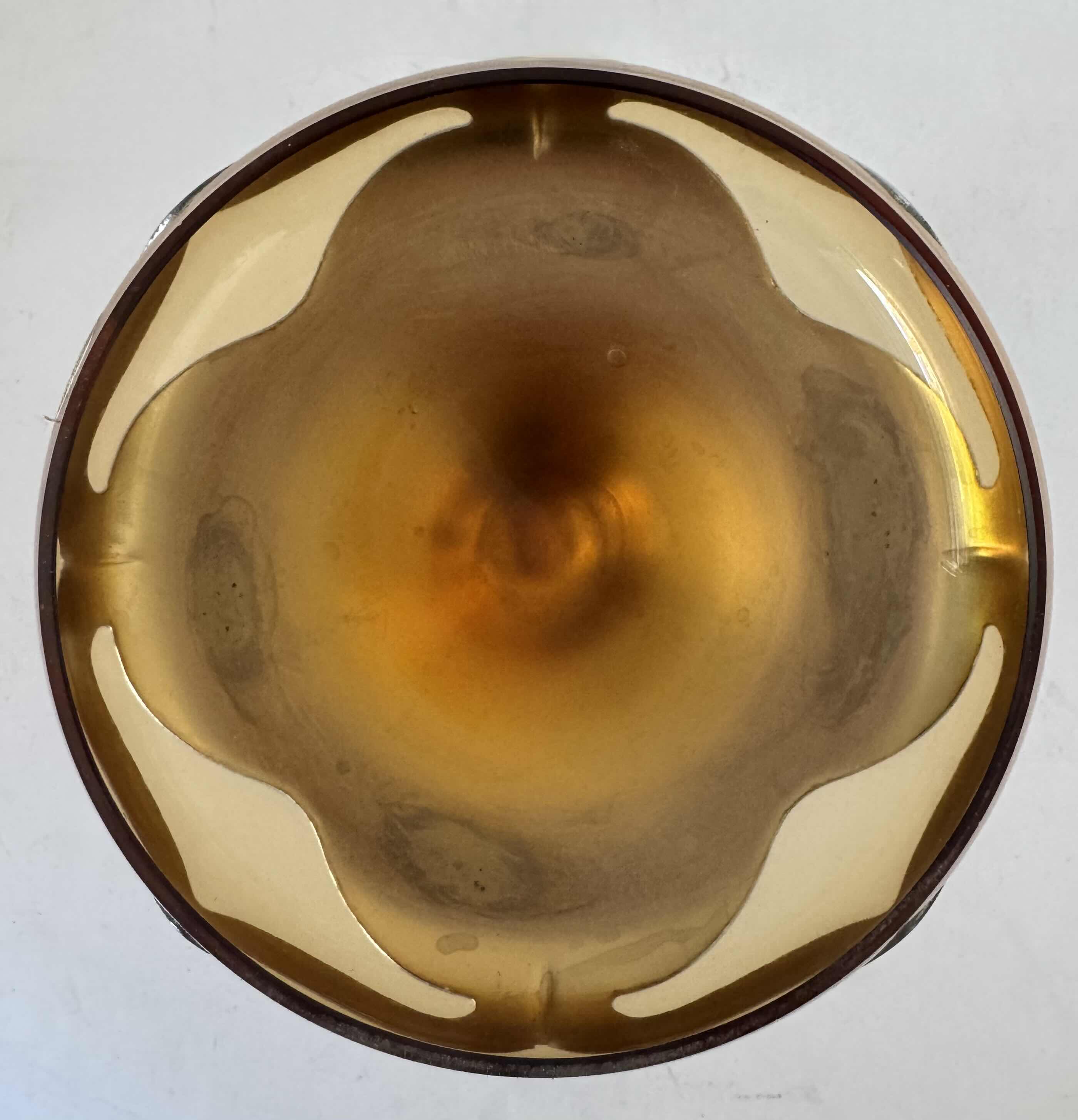 Photo 1 of KROME KRAFT GLASS CHALICE AMBER W5.5” X H7.75”