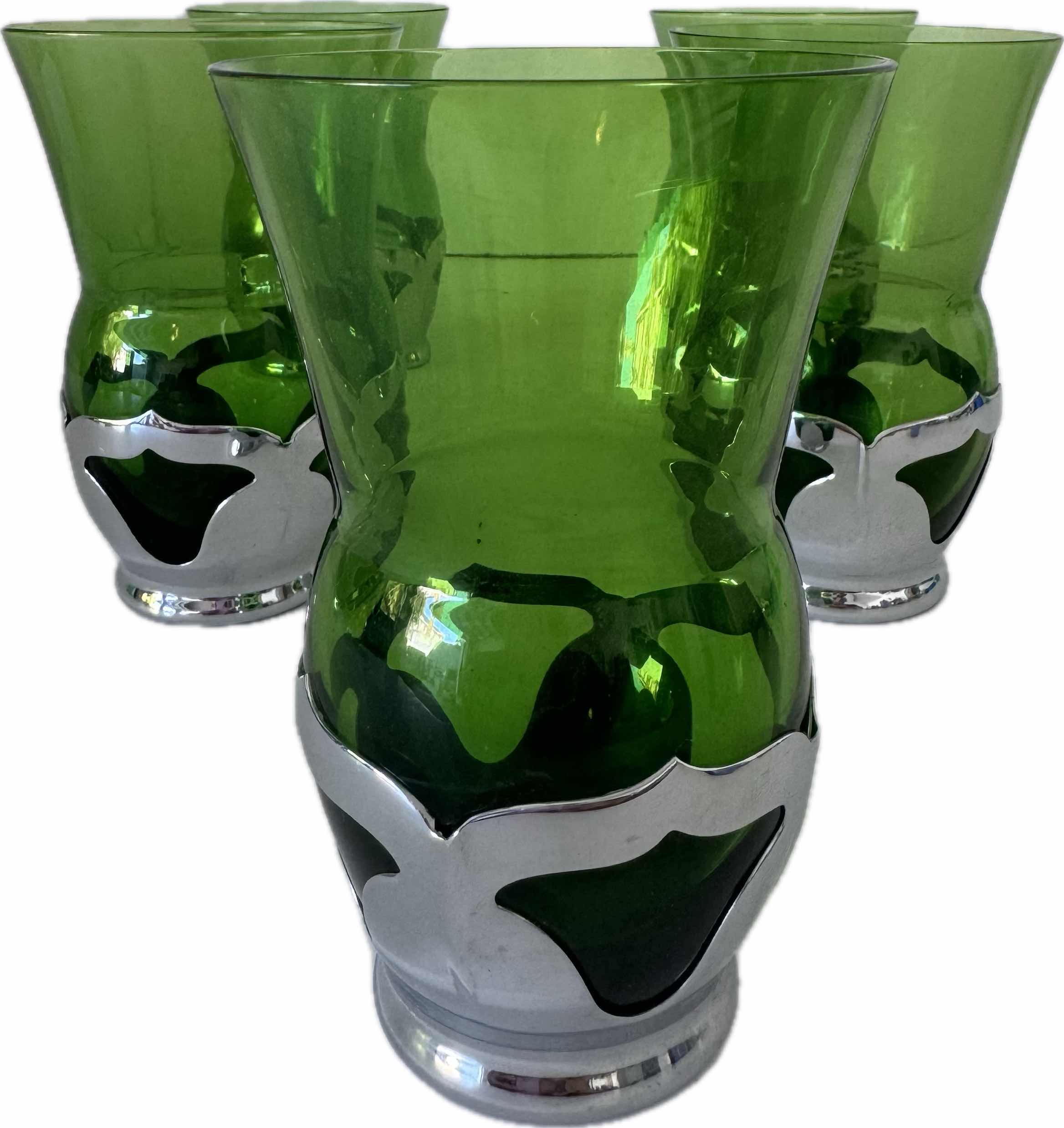 Photo 1 of 5- KROME KRAFT GLASSES GREEN W5.5” X H5”