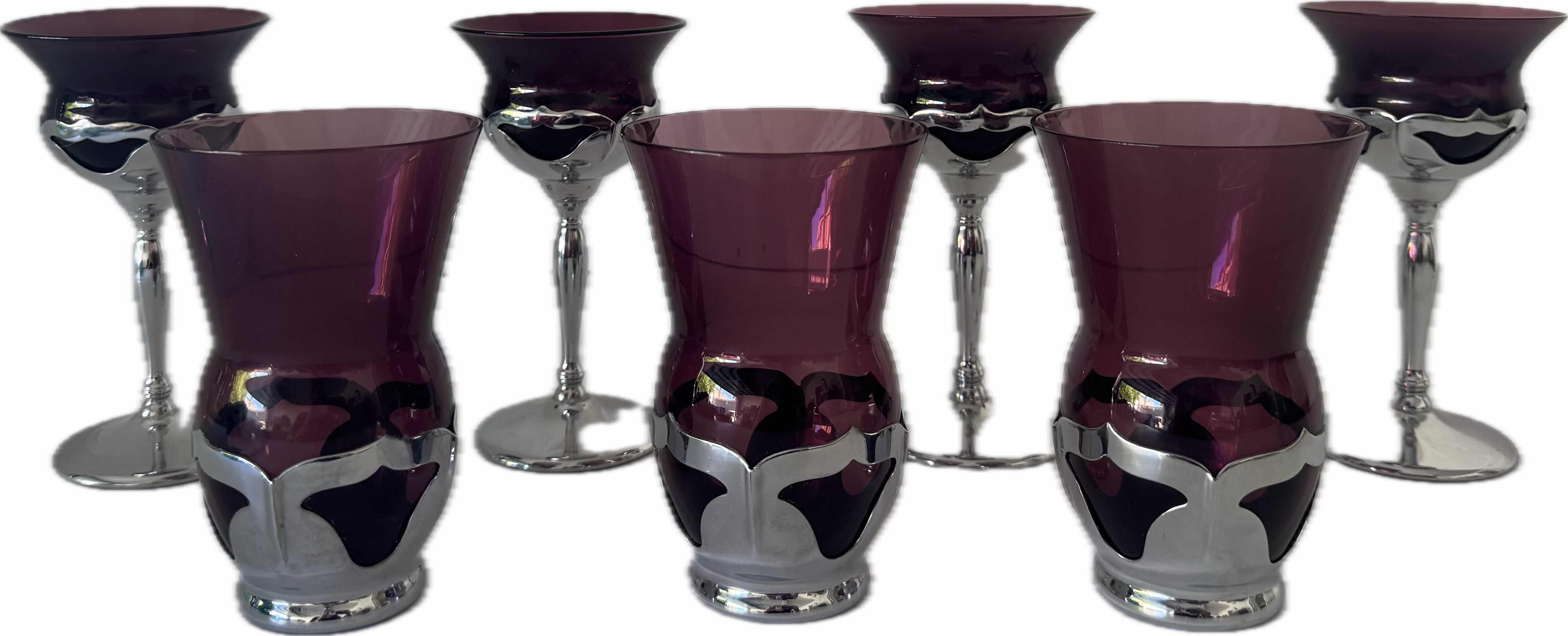 Photo 1 of 7- KROME KRAFT GLASSES AMETHYST  W3.25” X H6” AND SMALLER