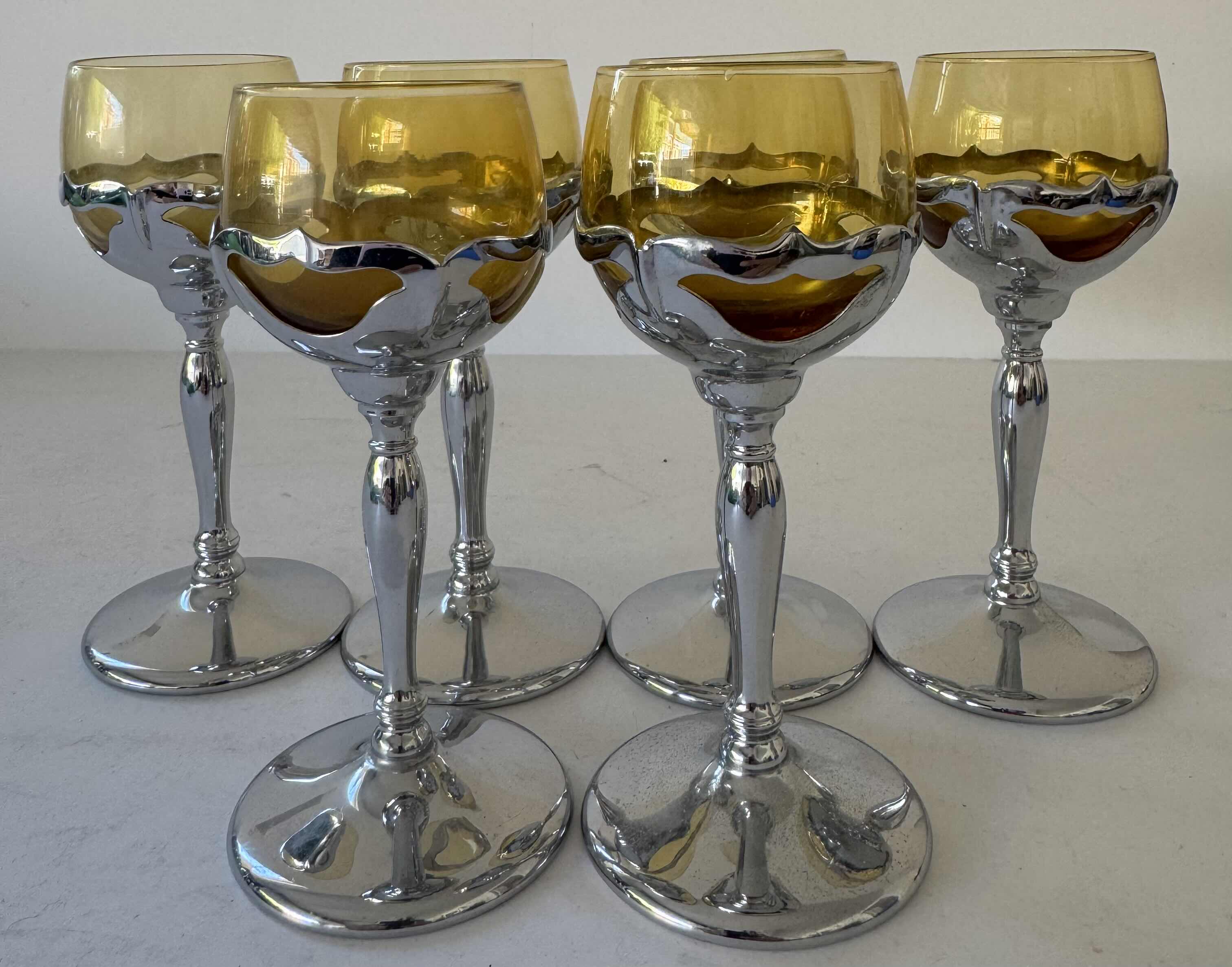Photo 1 of 6- KROME KRAFT GLASSES AMBER W2.25” X H6”