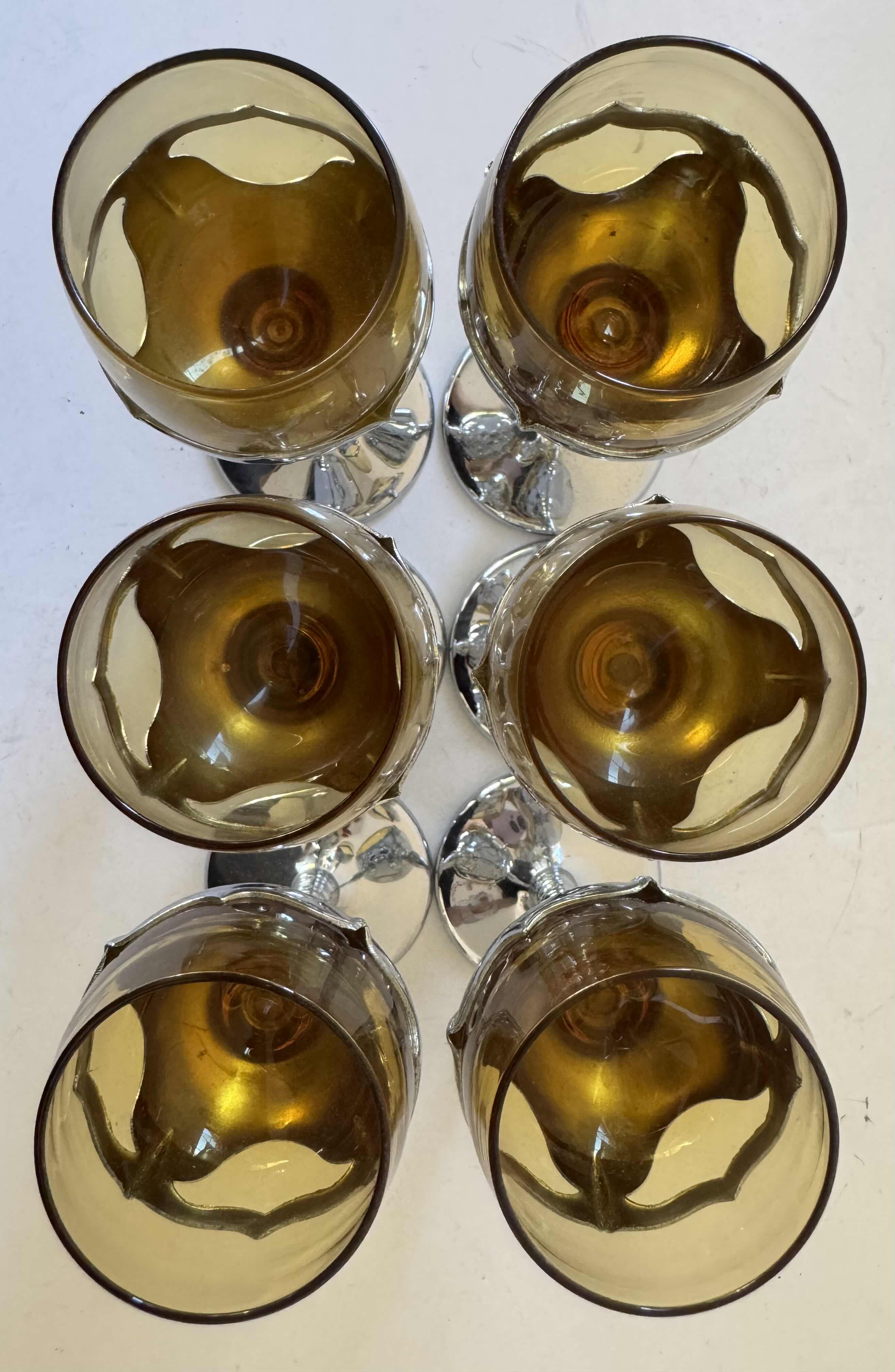 Photo 1 of 6- KROME KRAFT GLASSES AMBER W2.25” X H6”