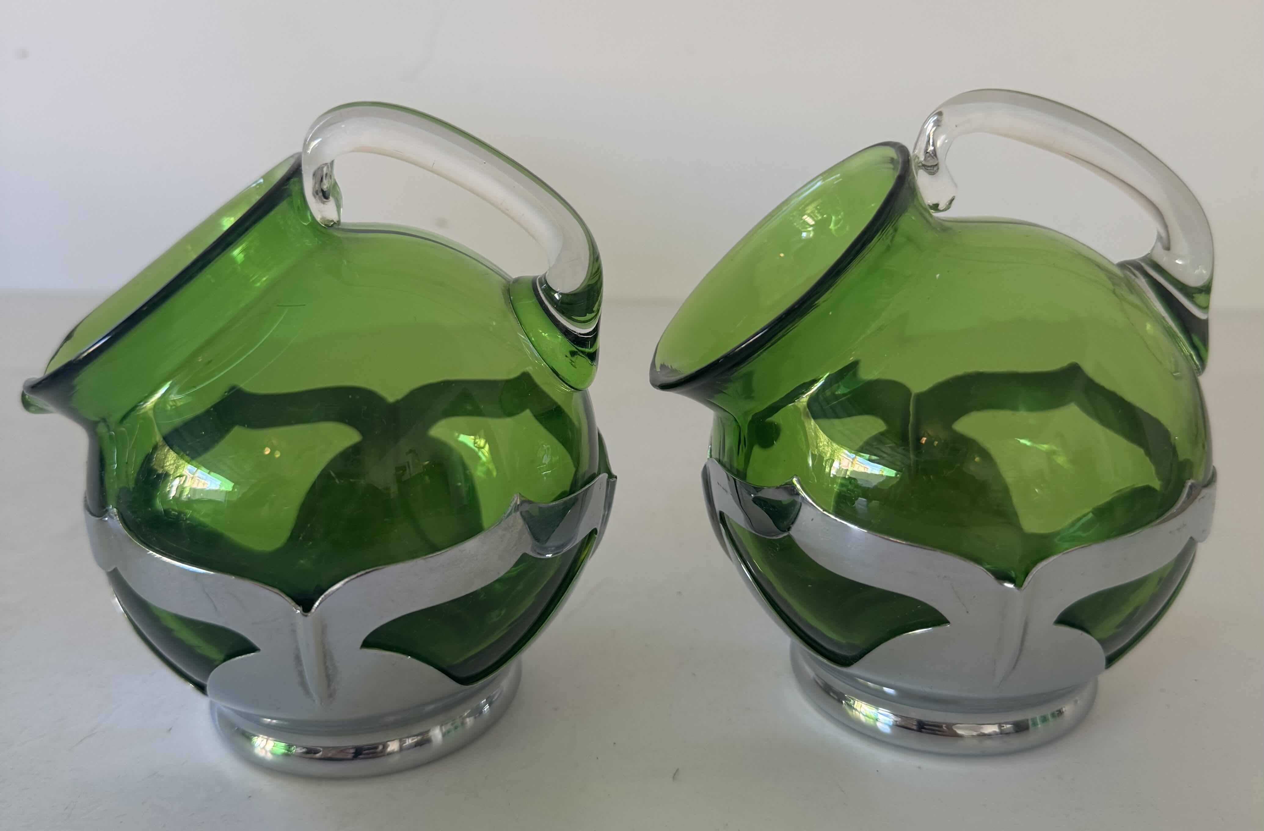 Photo 1 of 8- KROME KRAFT GLASSES GREEN W2.5” X H6”