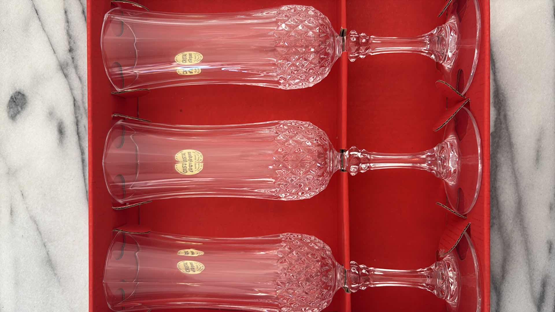 Photo 1 of CRISTAL D’ARQUES CRYSTAL FLUTES SET OF 6