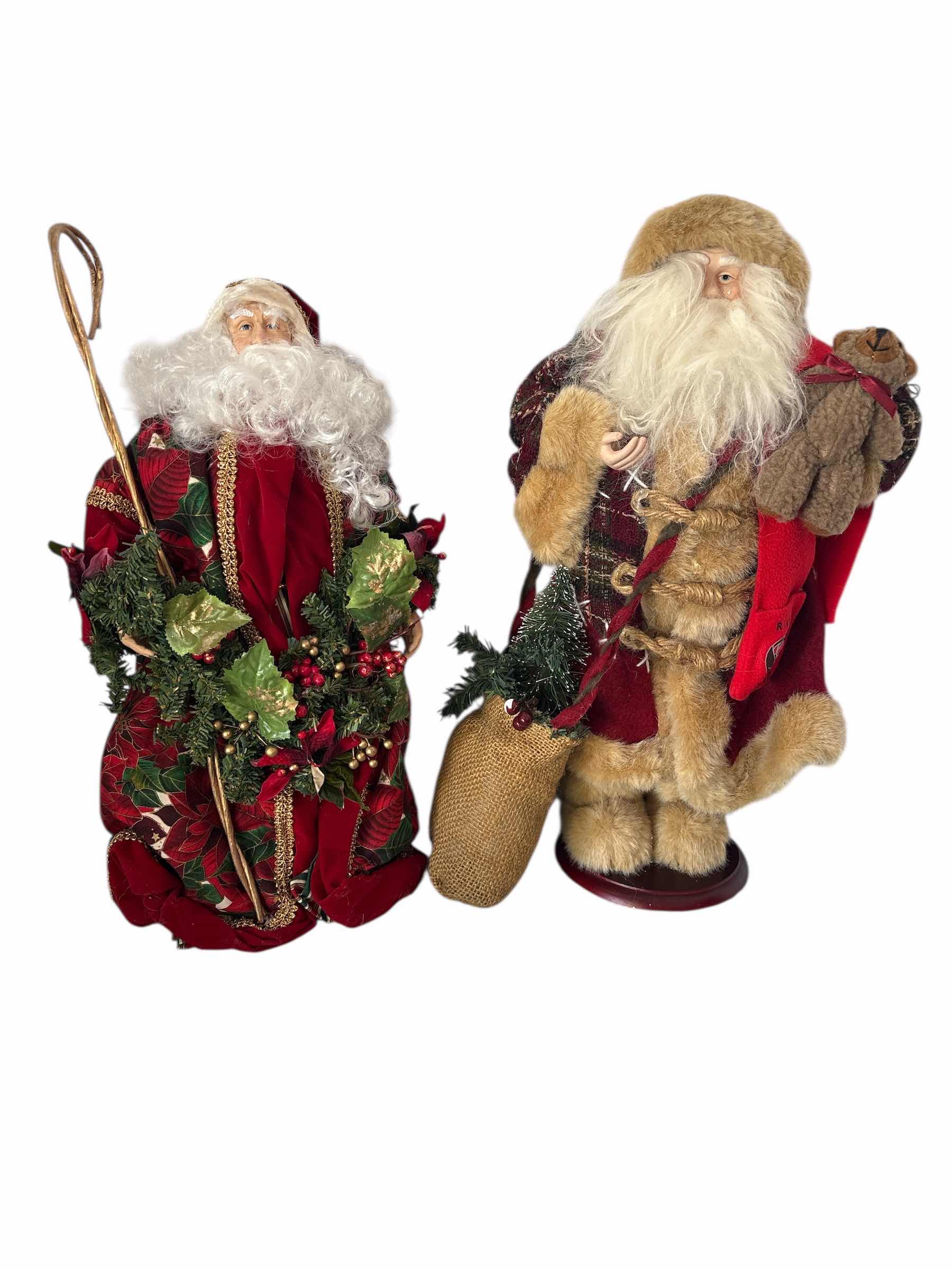 Photo 1 of 2-CHRISTMAS STANDING SANTA CLAUSES H16”
