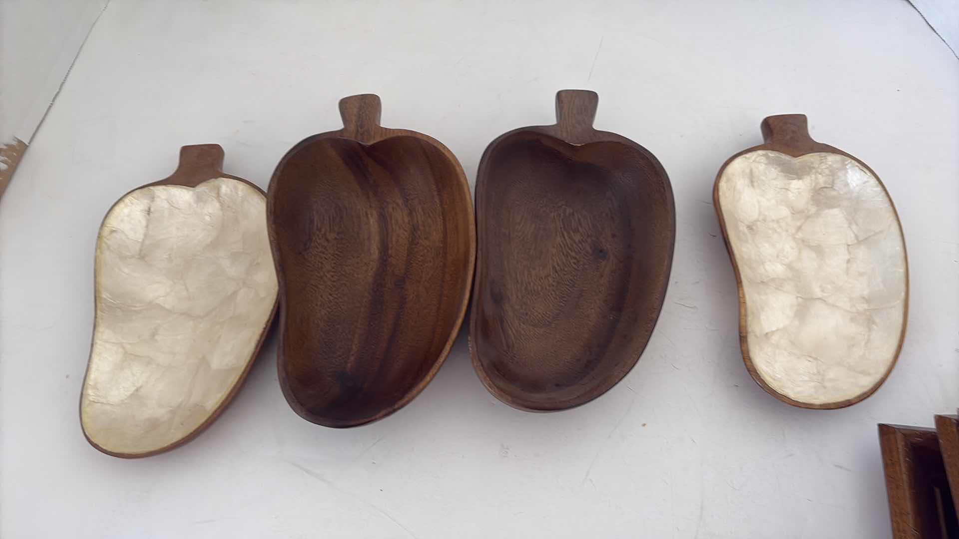 Photo 1 of MANGO WOOD BOWLS WITH CAPIZ SHELL INLAY 8”