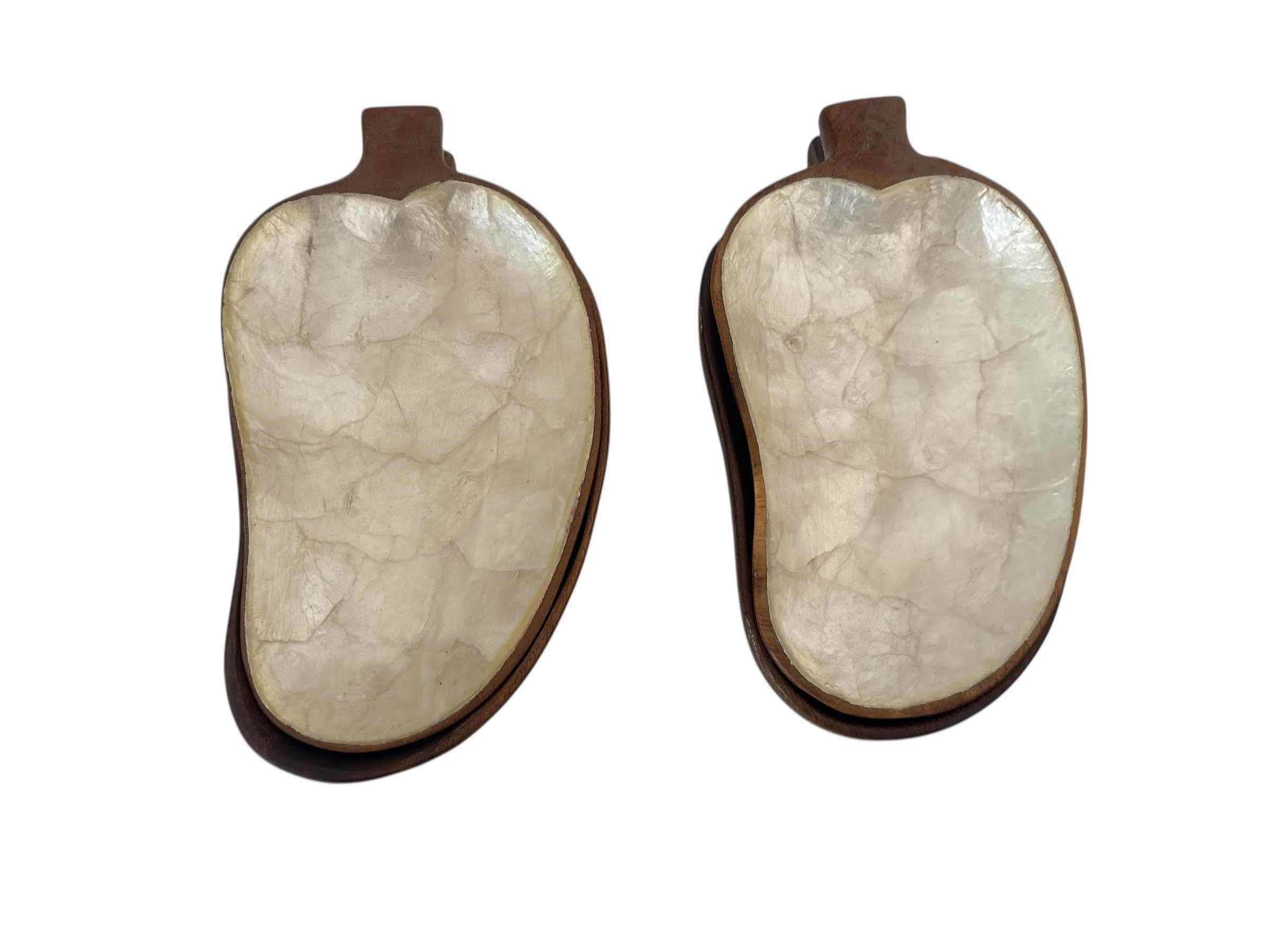 Photo 1 of MANGO WOOD BOWLS WITH CAPIZ SHELL INLAY 8”