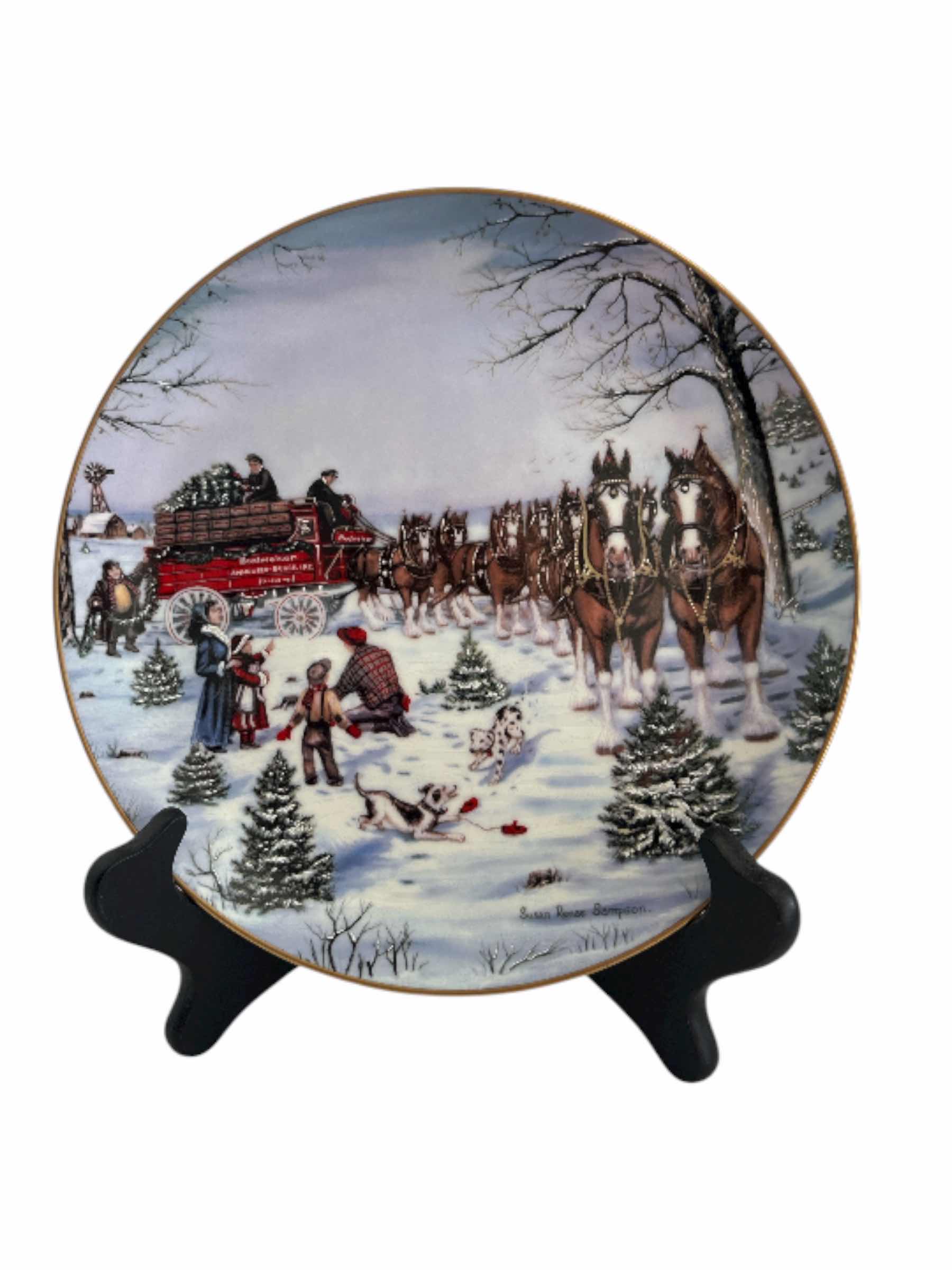 Photo 1 of ANHEUSER BUSCH COMMEMORATIVE “THE SEASONS BEST”PLATE COA