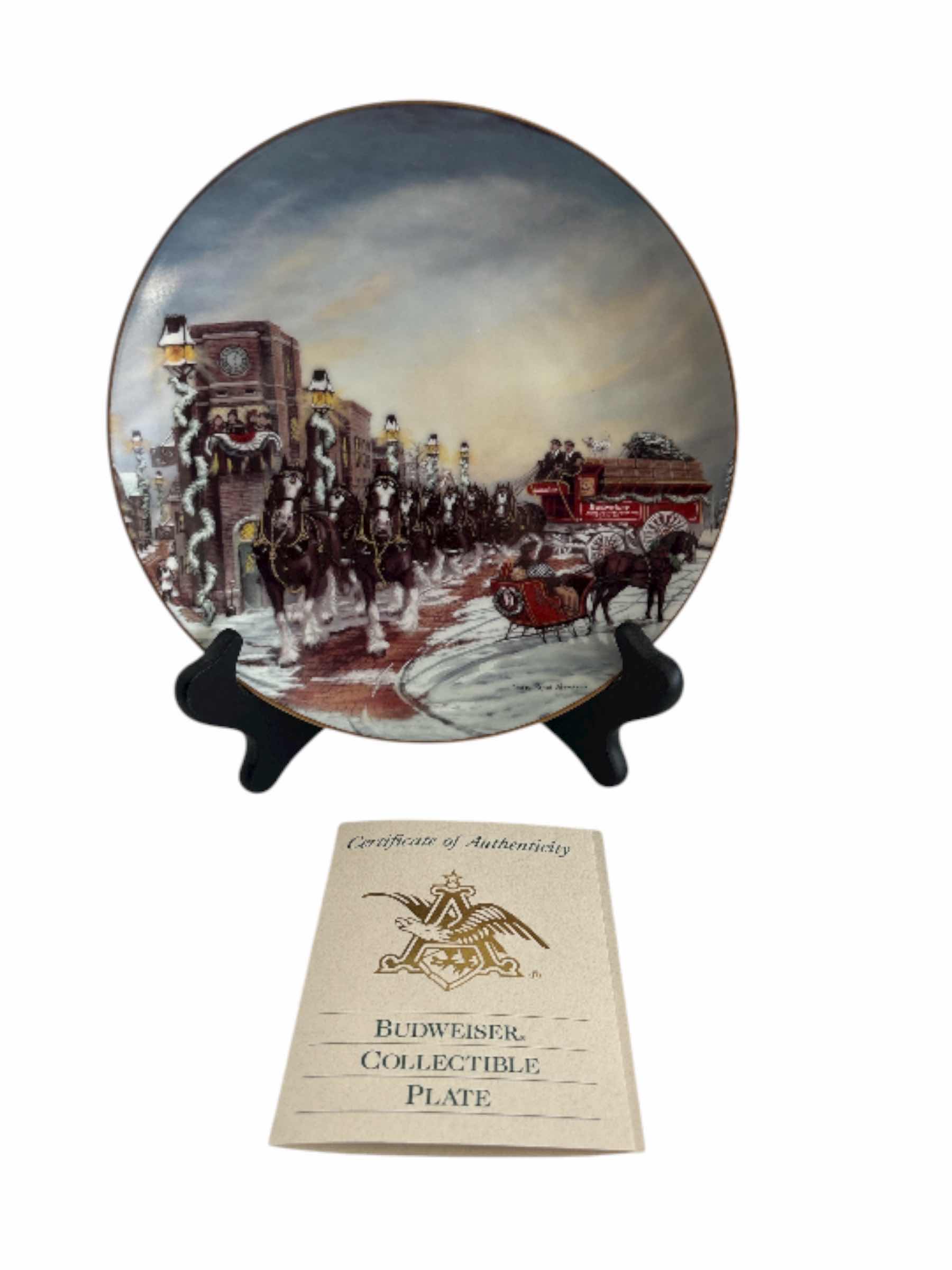 Photo 1 of ANHEUSER BUSCH COMMEMORATIVE “ THE PERFECT CHRISTMAS” PLATE