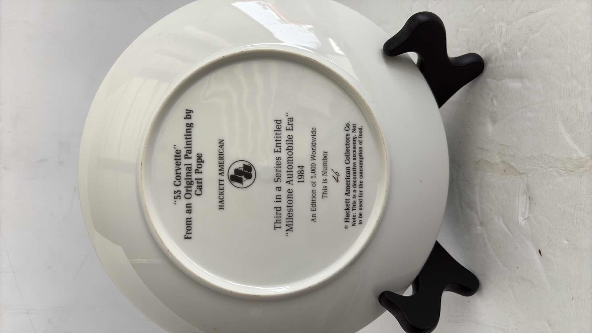 Photo 1 of HACKETT AMERICAN 1953 CORVETTE COMMEMORATIVE PLATE