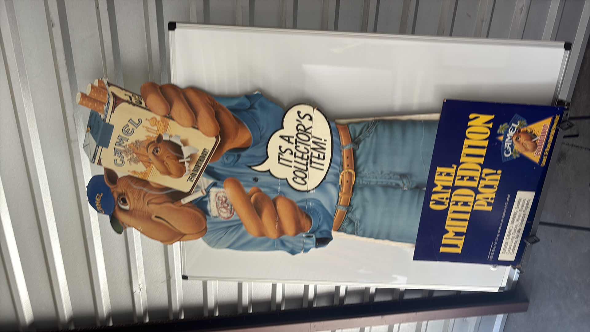 Photo 1 of VINTAGE CAMEL CIGARETTES CARDBOARD CUTOUT FRAMED PICTURE OF CAMEL