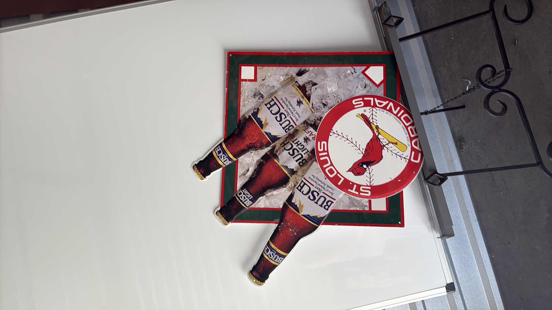 Photo 1 of METAL BUSCH ST.LOUIS CARDINALS METAL BEER SIGN