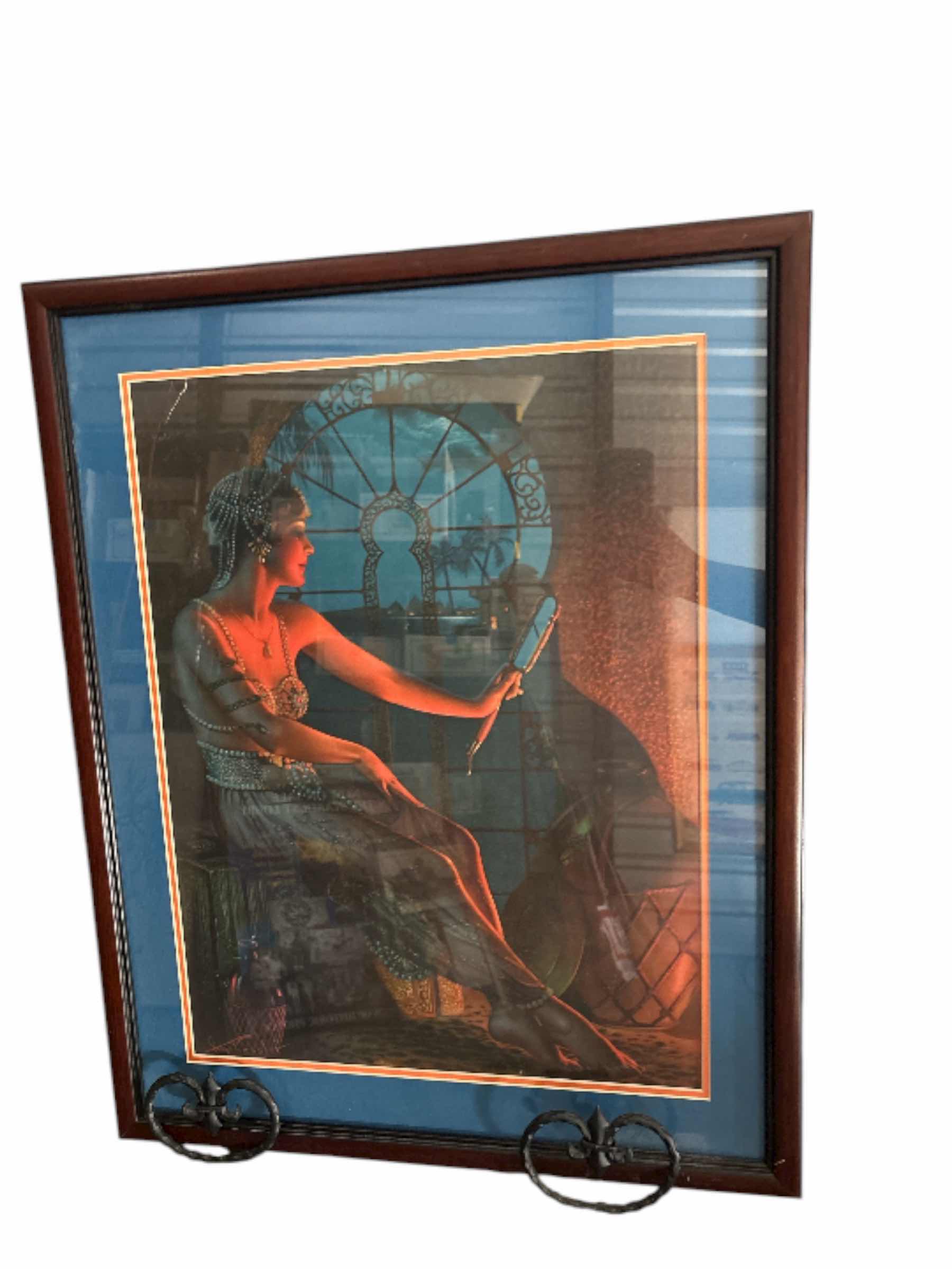 Photo 1 of FRAMED ART DECO PRINT TEAR IN PICTURE