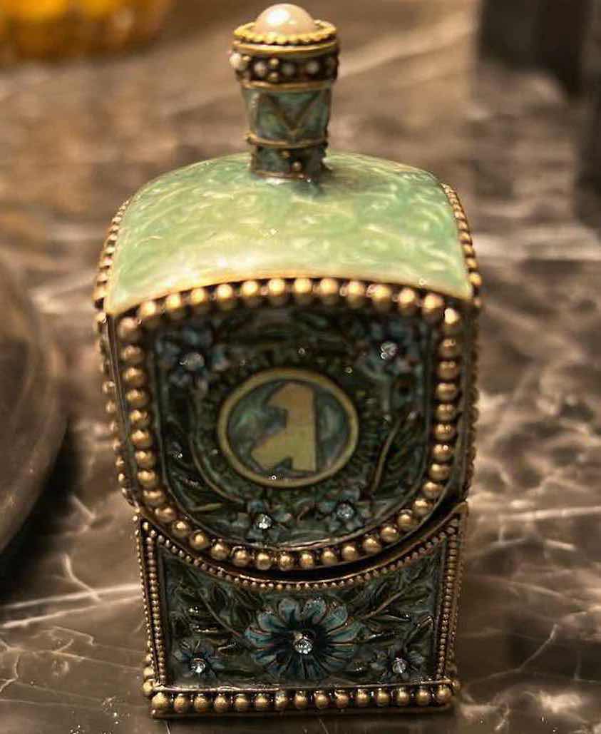 Photo 1 of JADE AND JEWEL EMBELLISHED DREIDEL 2“ X 2”H.