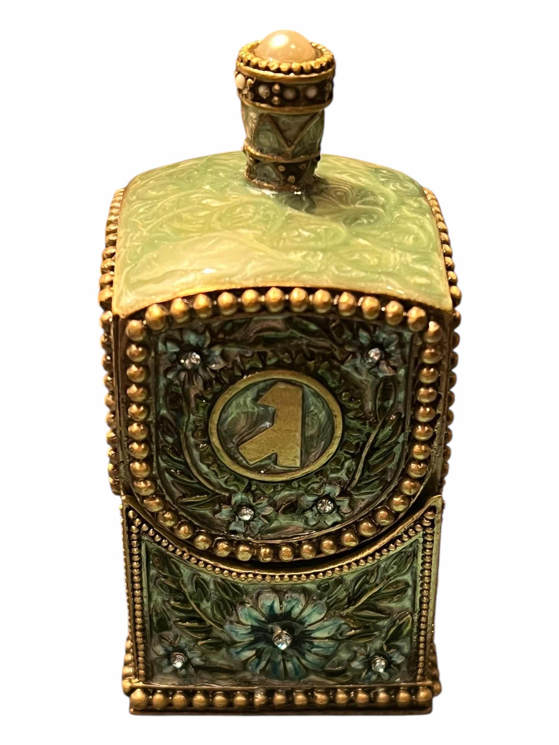 Photo 1 of JADE AND JEWEL EMBELLISHED DREIDEL 2“ X 2”H.