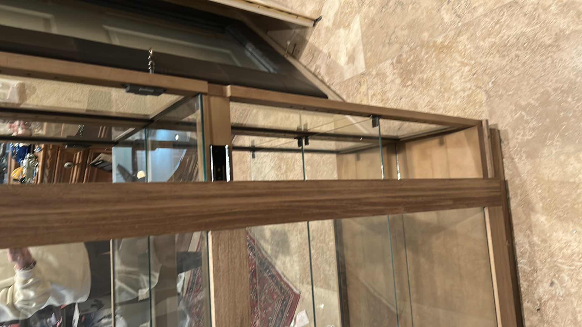 Photo 1 of MODERN WOODEN DISPLAY CABINET W GLASS DOORS 33" X 12" H 80"