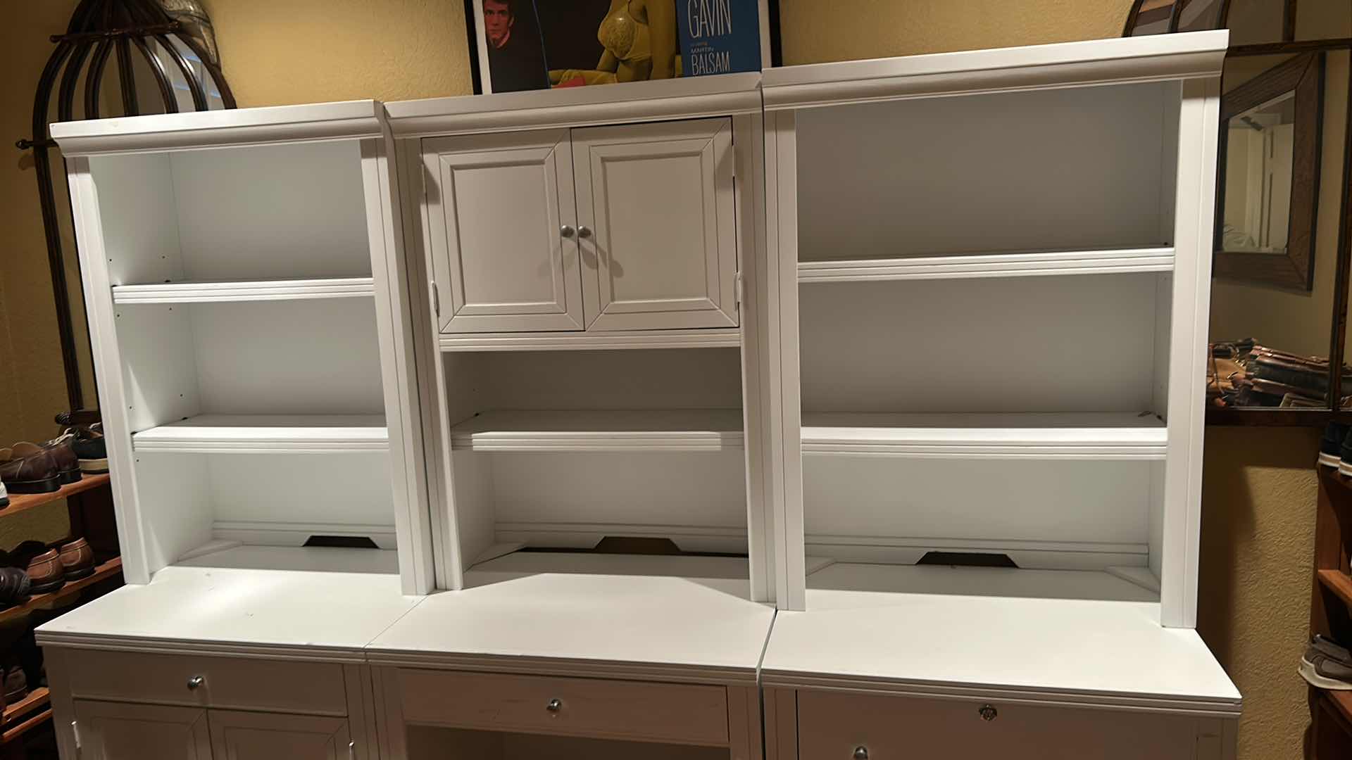 Photo 1 of 6 PC WHITE HOME OFFICE DESK  & HUTCH SET 90" X 22" H 71"