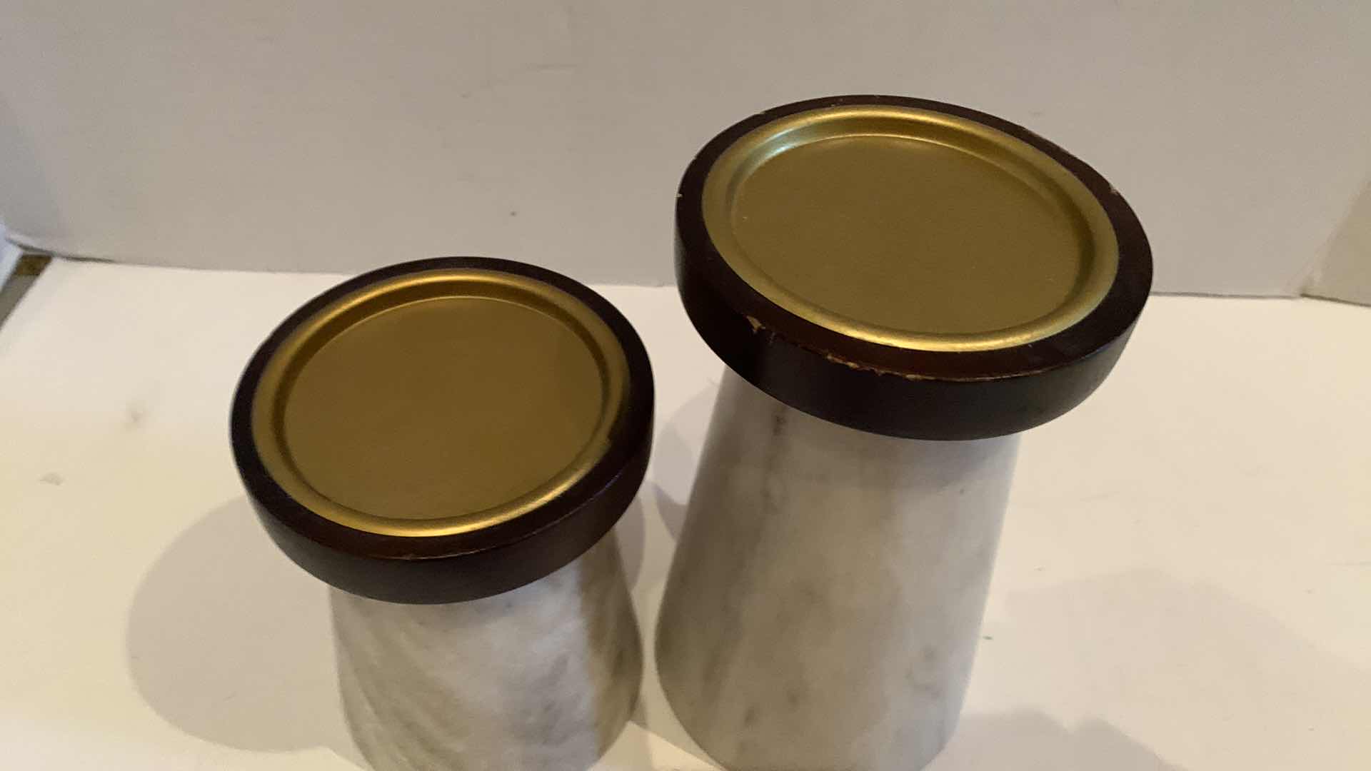 Photo 1 of 2 STONE CANDLE HOLDERS 8”