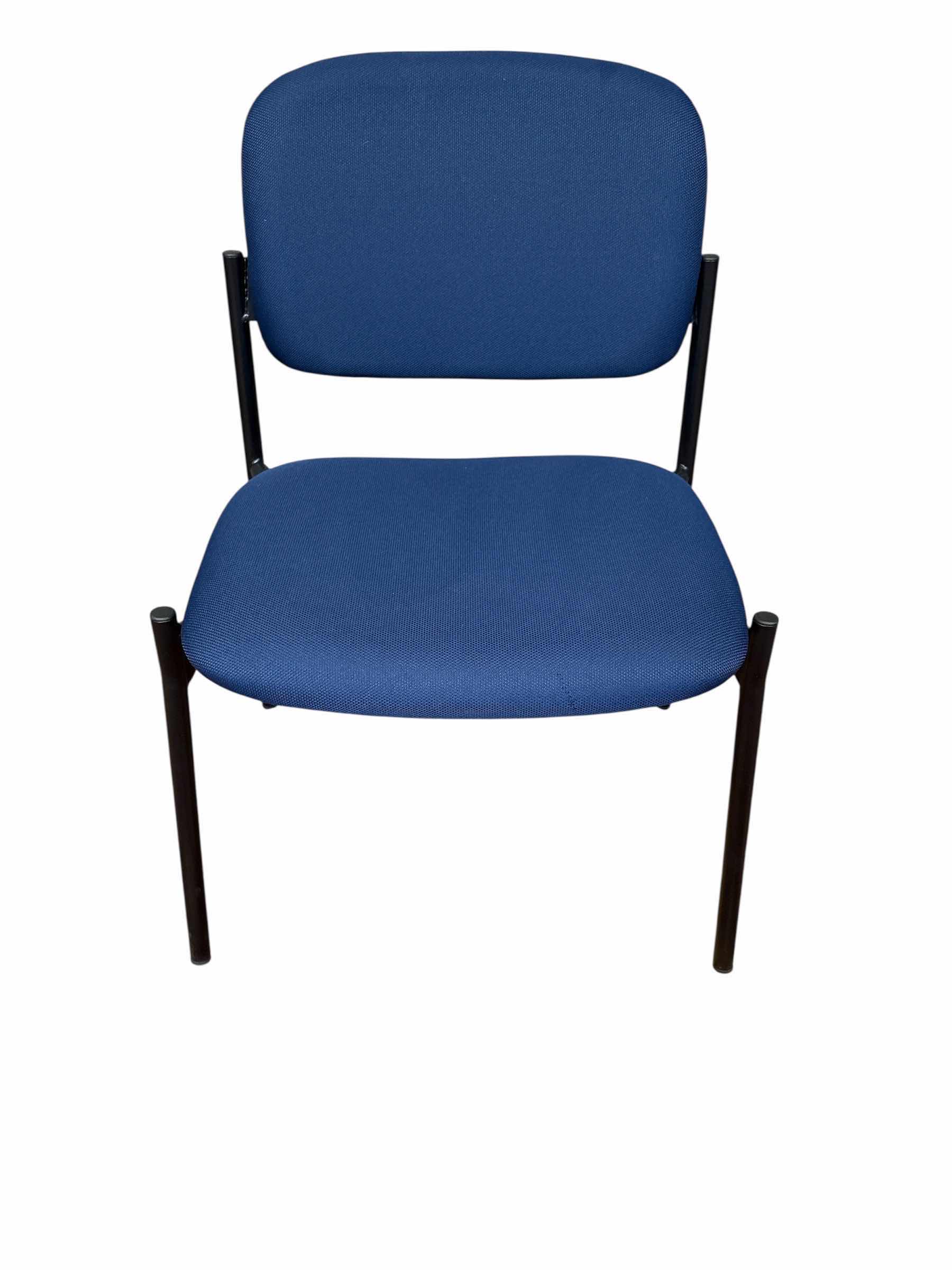 Photo 1 of BLACK FRAME SIDE CHAIR W BLUE FABRIC 
