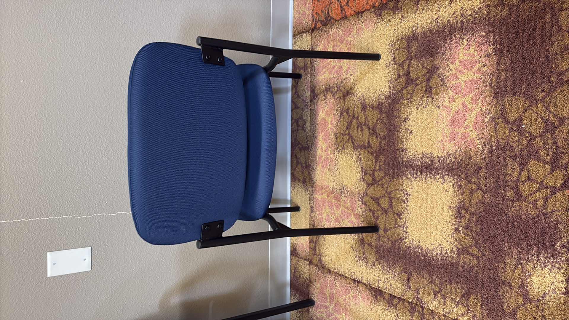 Photo 1 of BLACK FRAME SIDE CHAIR W BLUE FABRIC 