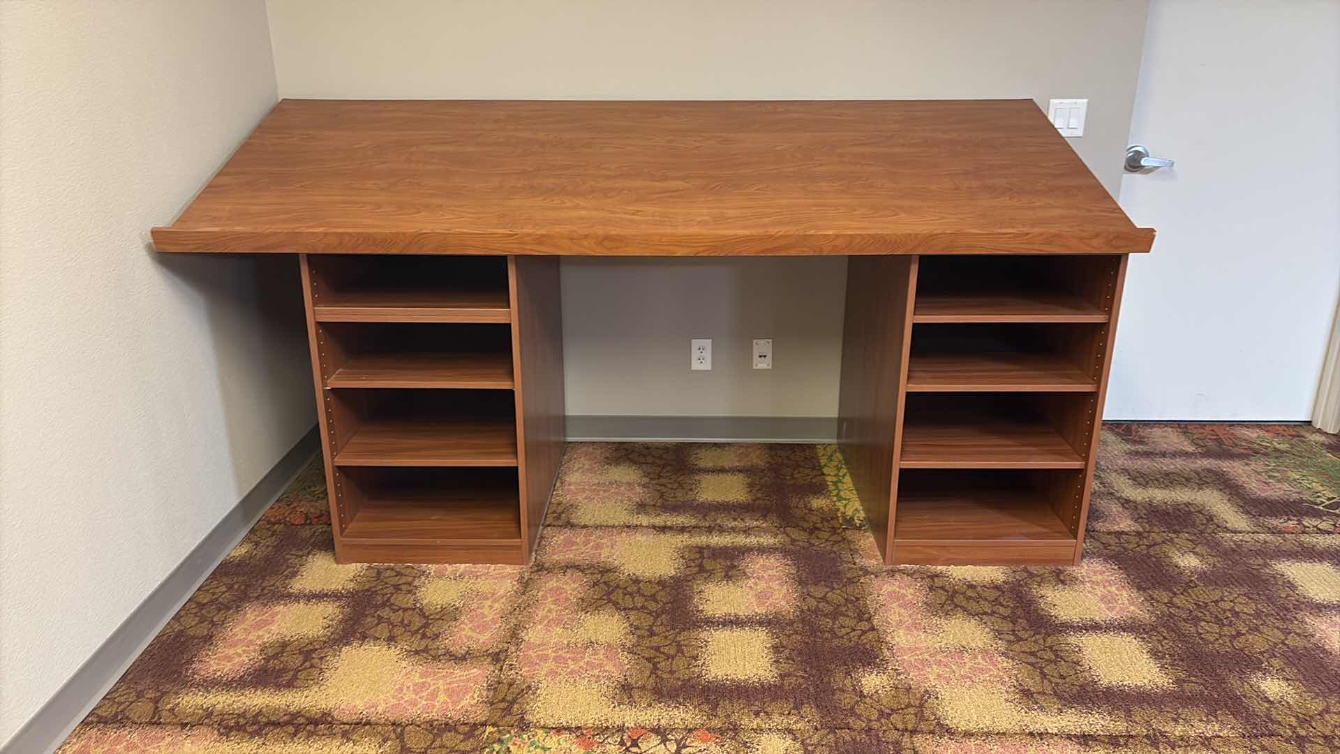 Photo 1 of 3 PC- CUSTOM DESK W SIDE SHELVES 98” X 39” H50” 