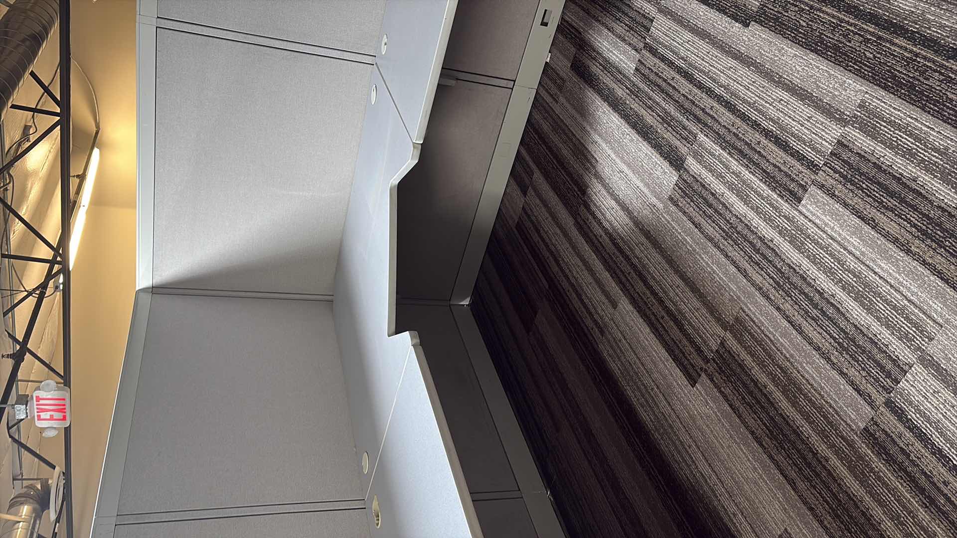 Photo 1 of CUBICLE WORKSTATION W DESK & FILE CABINETS 8' X 8' H64" 