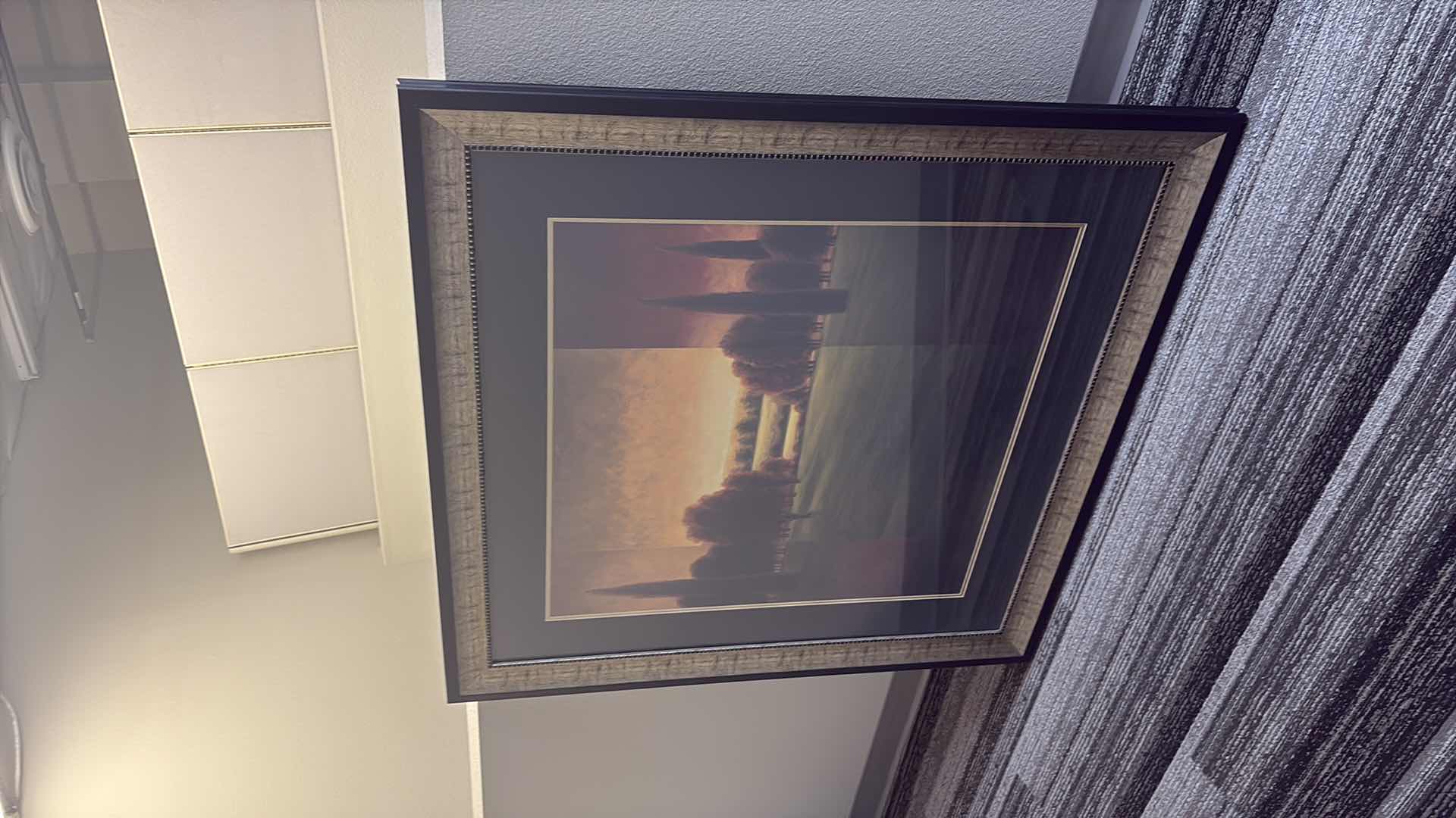 Photo 1 of BLACK GOLD FRAMED GREGORY WILLIAMS “ BREAK OF DAWN “ ARTWORK 46”x2”X46”H