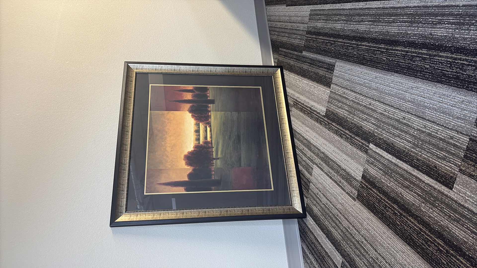Photo 1 of BLACK GOLD FRAMED GREGORY WILLIAMS “ BREAK OF DAWN “ ARTWORK 46”x2”X46”H
