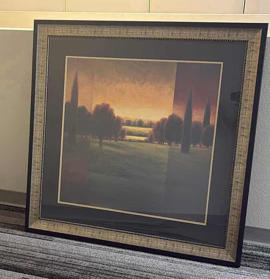Photo 1 of BLACK GOLD FRAMED GREGORY WILLIAMS “ BREAK OF DAWN “ ARTWORK 46”x2”X46”H