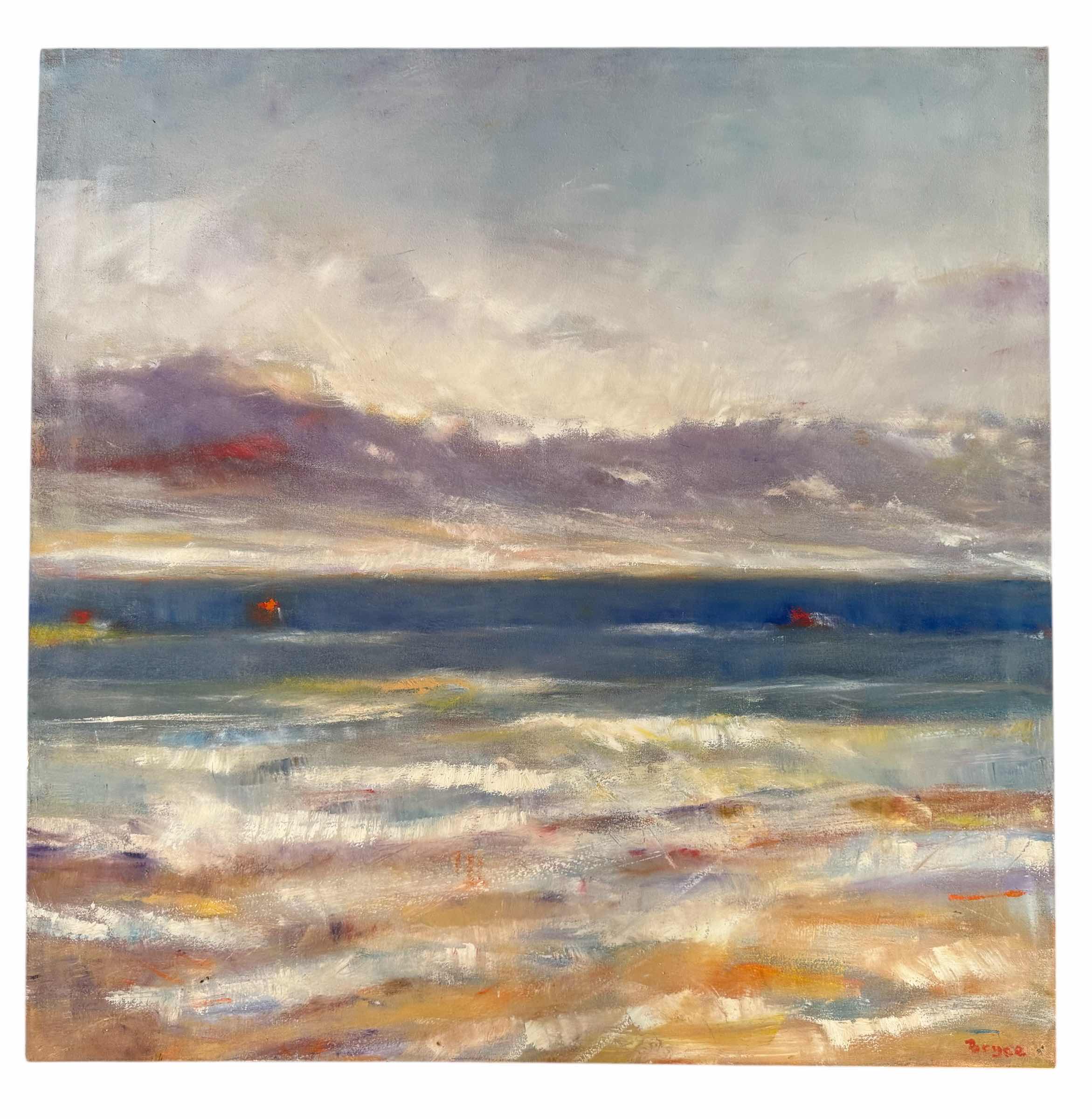 Photo 1 of STRETCHED CANVAS "ABSTRACT" PAINTED ARTWORK BY BRYCE 36” X 36”