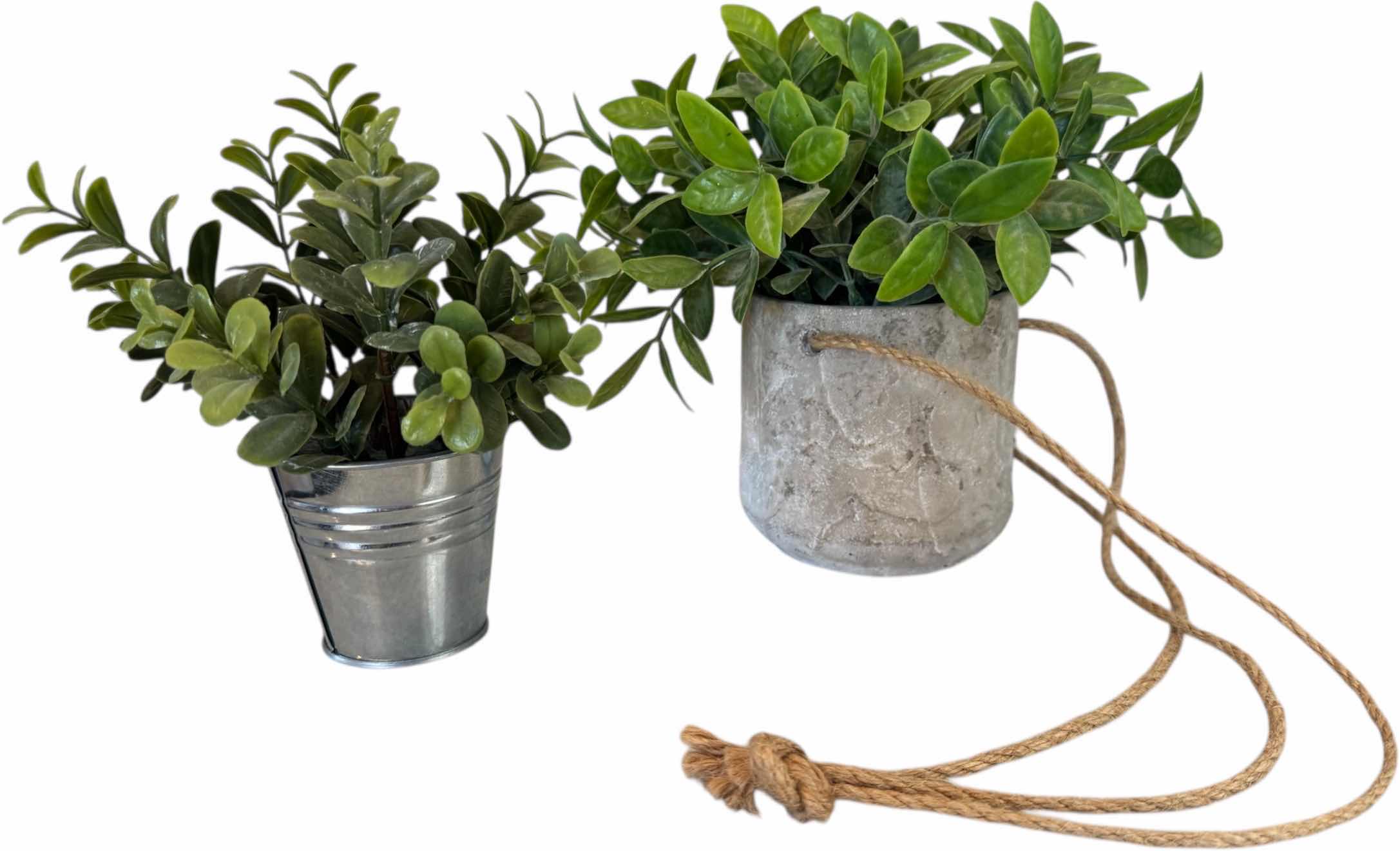 Photo 1 of FRAMED FLORAL ARTWORK 14"x11", 2 FAUX PLANTS