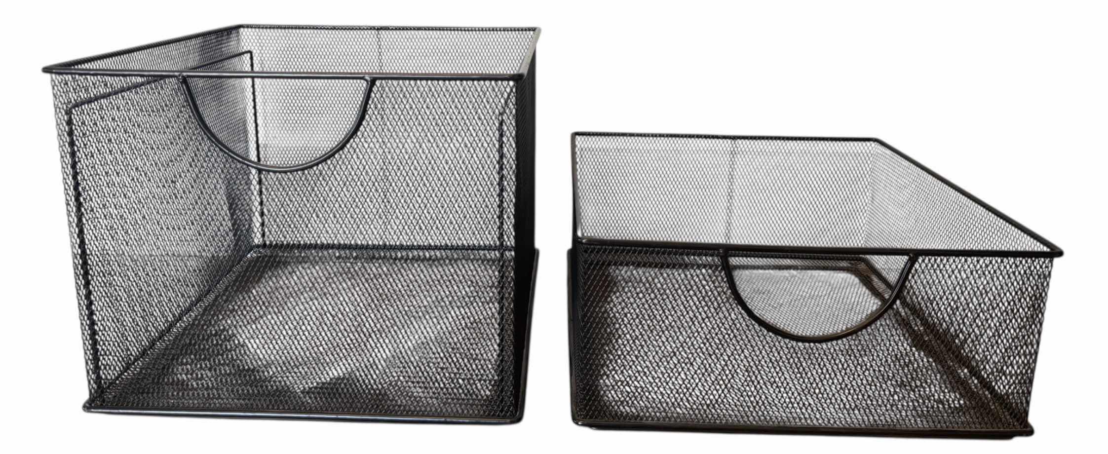 Photo 1 of BLACK INDUSTRIAL SWING ARM DESK LAMP, 2 MESH METAL FILE ORGANIZERS
