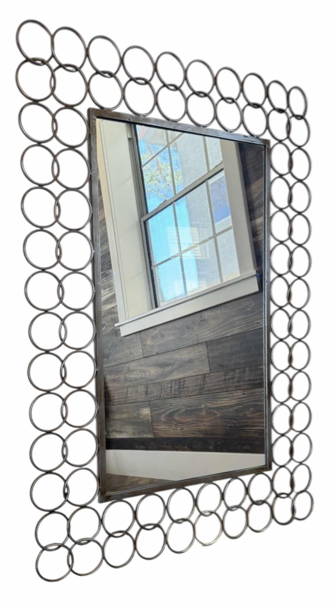 Photo 1 of DECORATIVE METAL RING WALL MIRROR 35”x49”