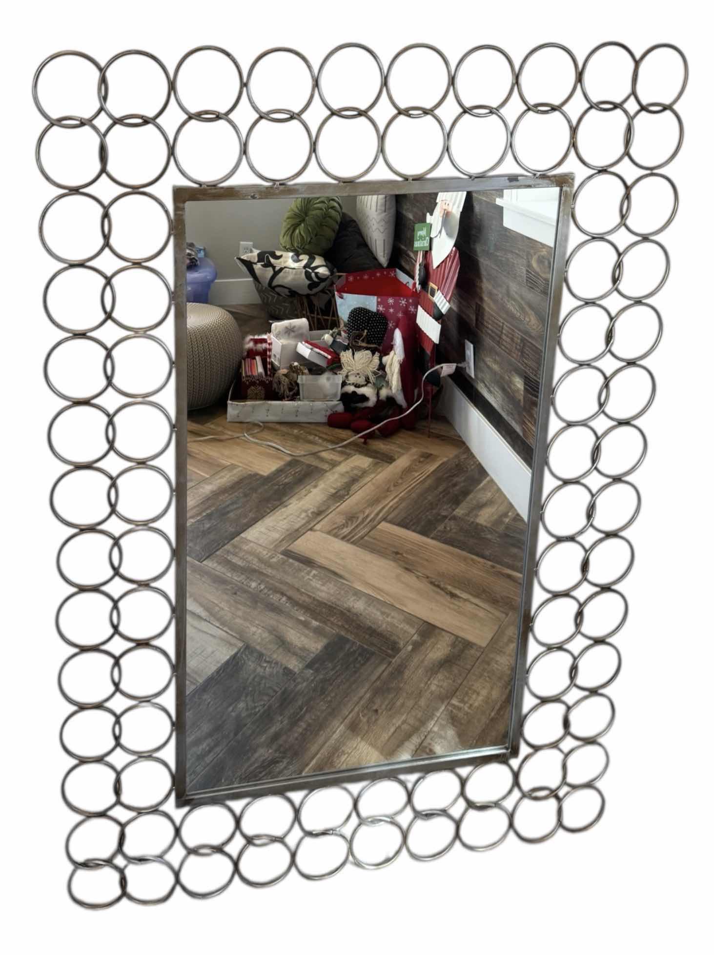 Photo 1 of DECORATIVE METAL RING WALL MIRROR 35”x49”