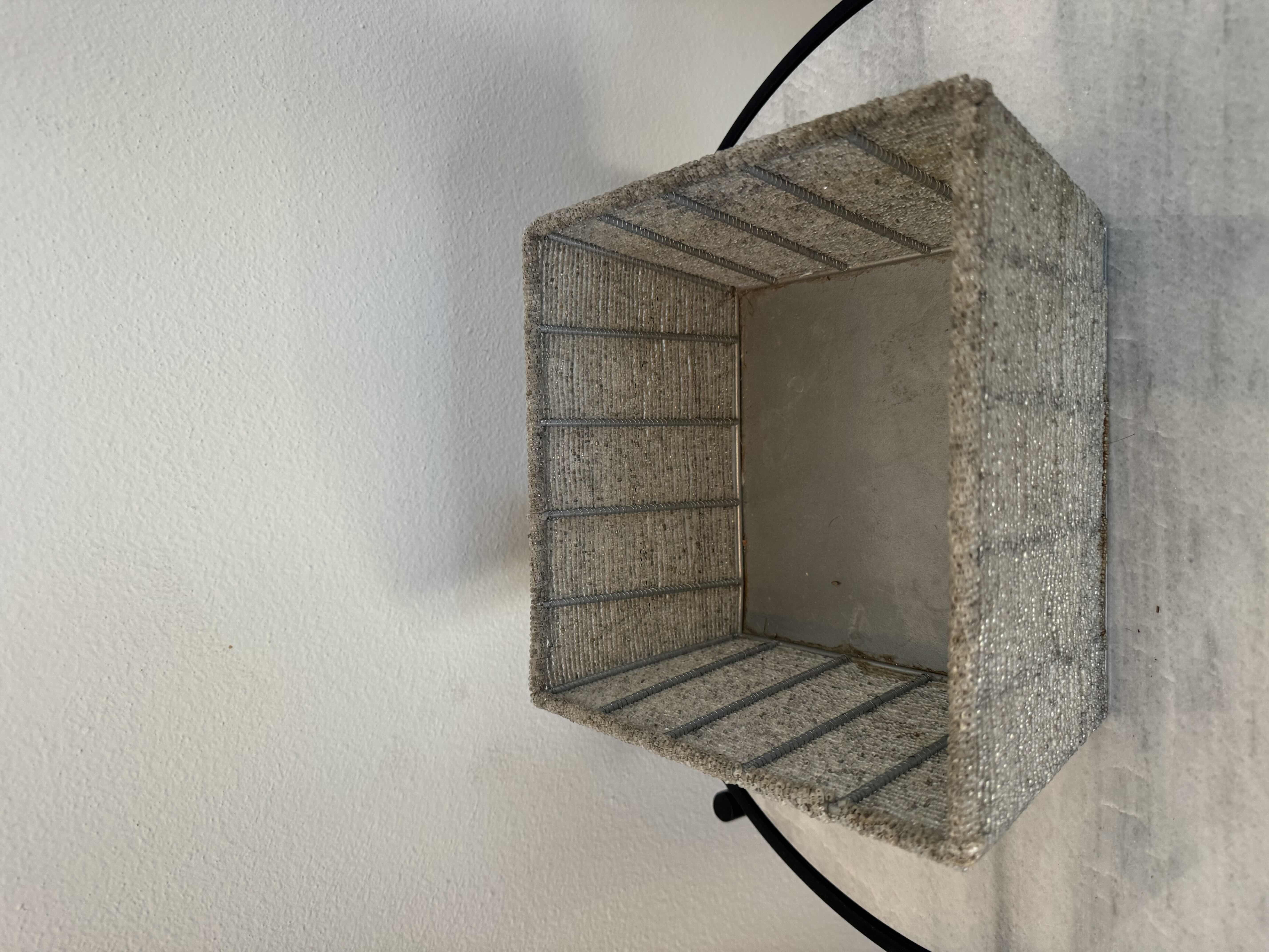 Photo 1 of GALVANIZED METAL LANTERN CANDLE HOLDER, WICKER BASKET 