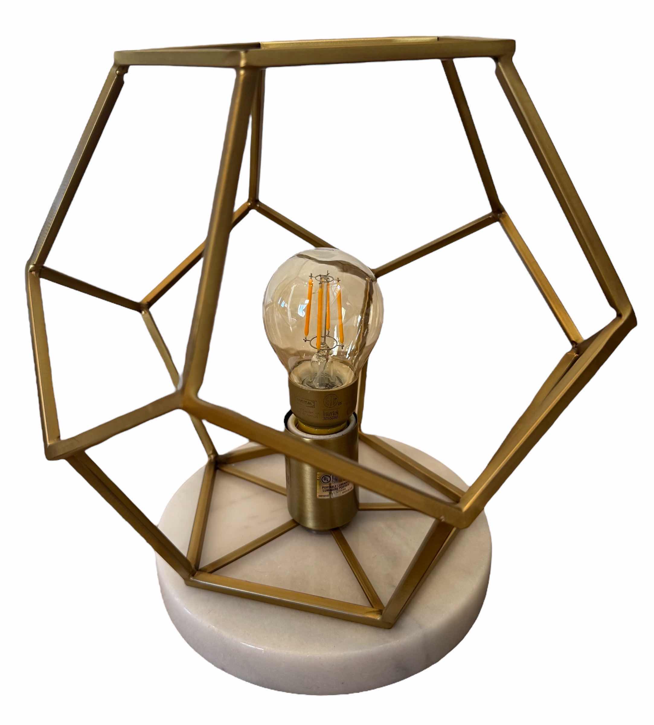 Photo 1 of METAL & STONE TABLE LAMP, METAL PICTURE FRAME, 4- SCENTED CANDLES
