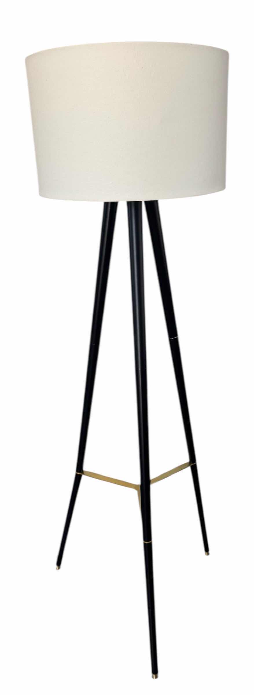 Photo 1 of BLACK METAL TRIPOD FLOOR LAMP H60"