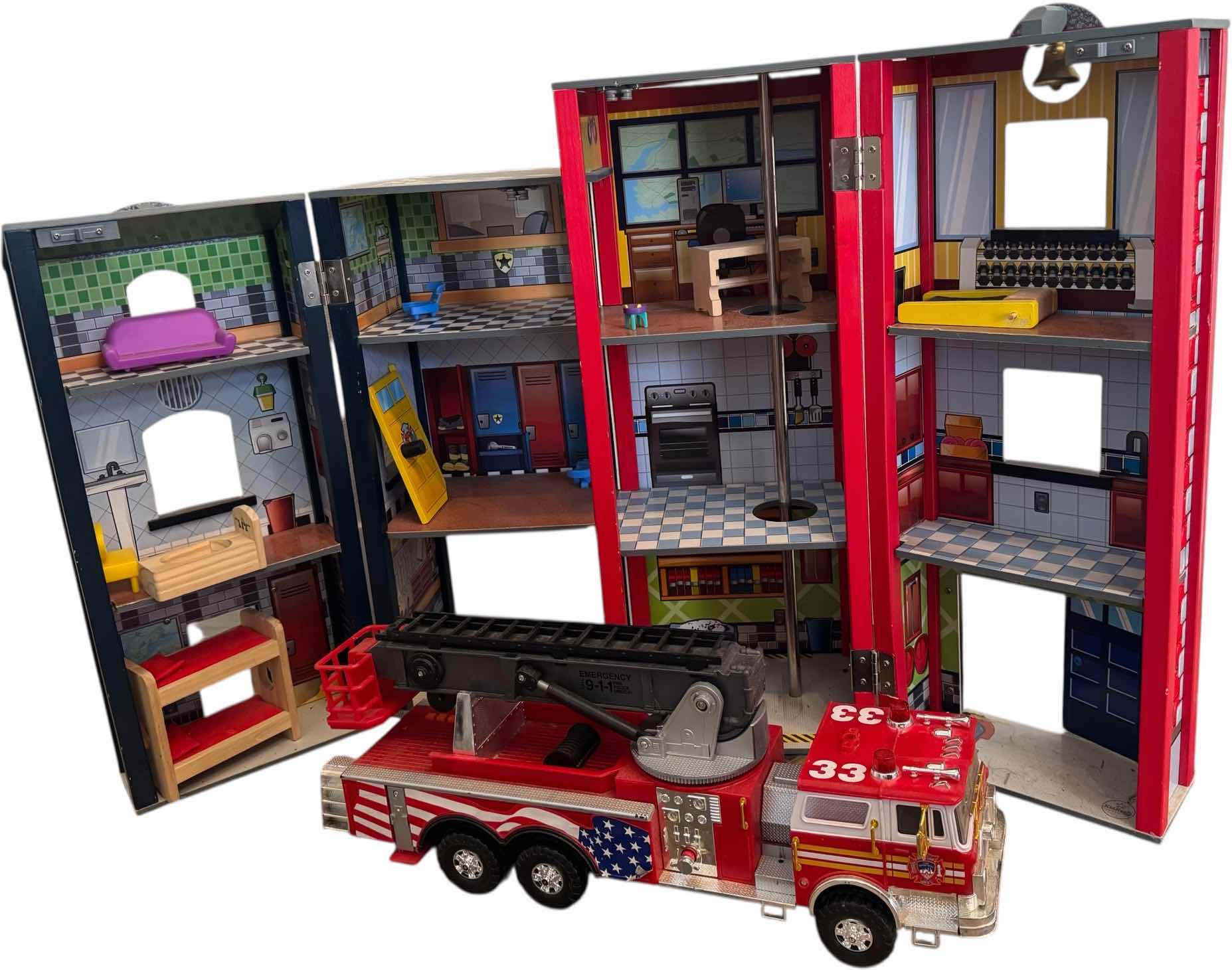 Photo 1 of WOOD FIRE STATION, TRUCK & TOYS