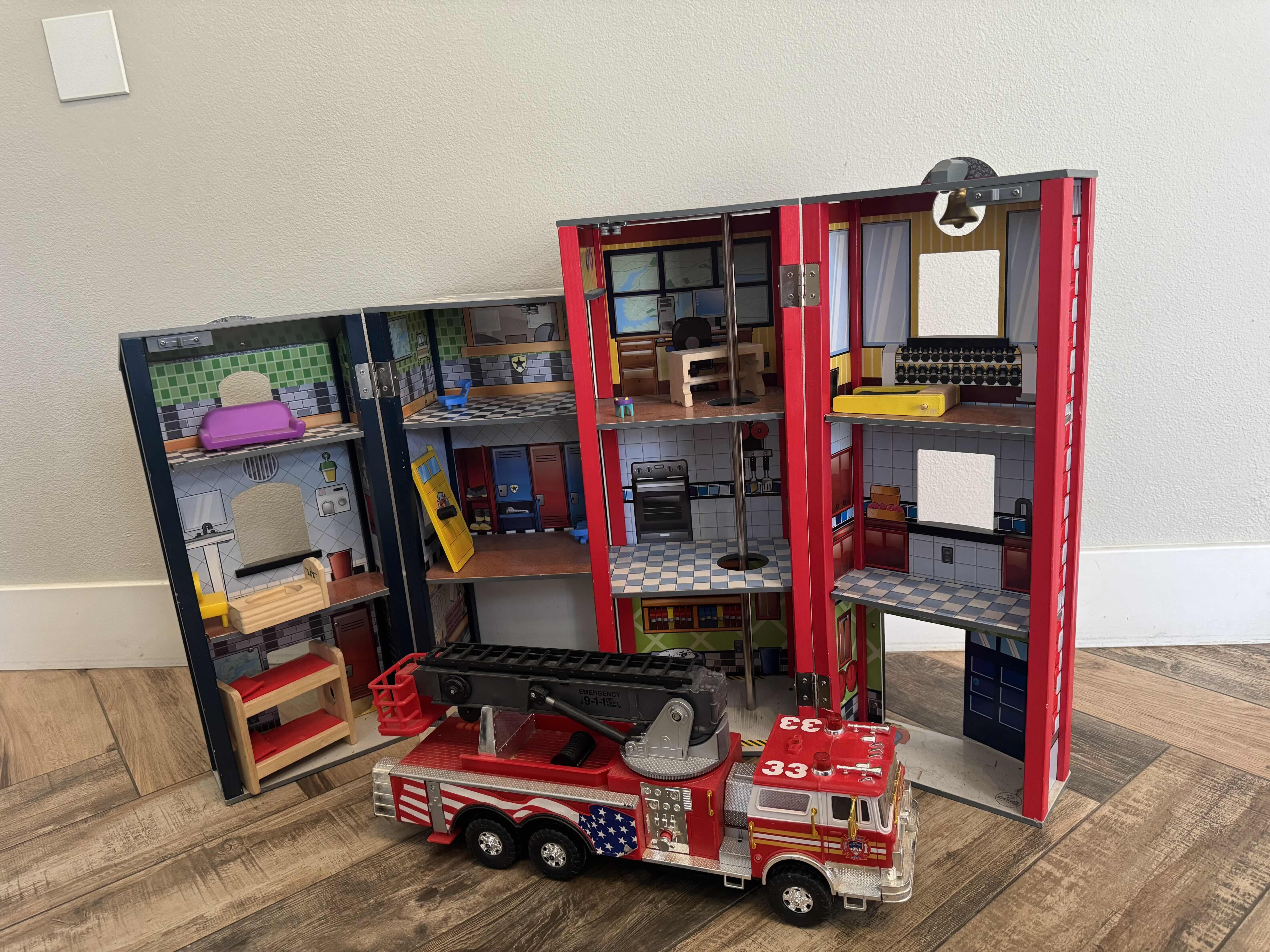 Photo 1 of WOOD FIRE STATION, TRUCK & TOYS