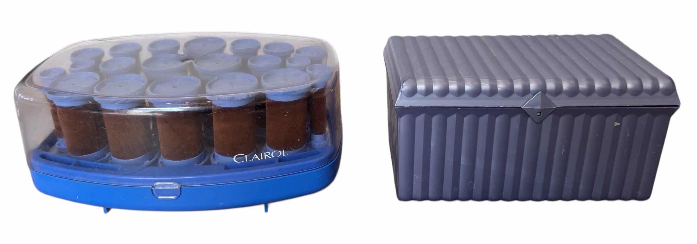 Photo 1 of CLAIROL HEATED HAIR CURLERS, STORAGE BOX & HAIR CLIPS

