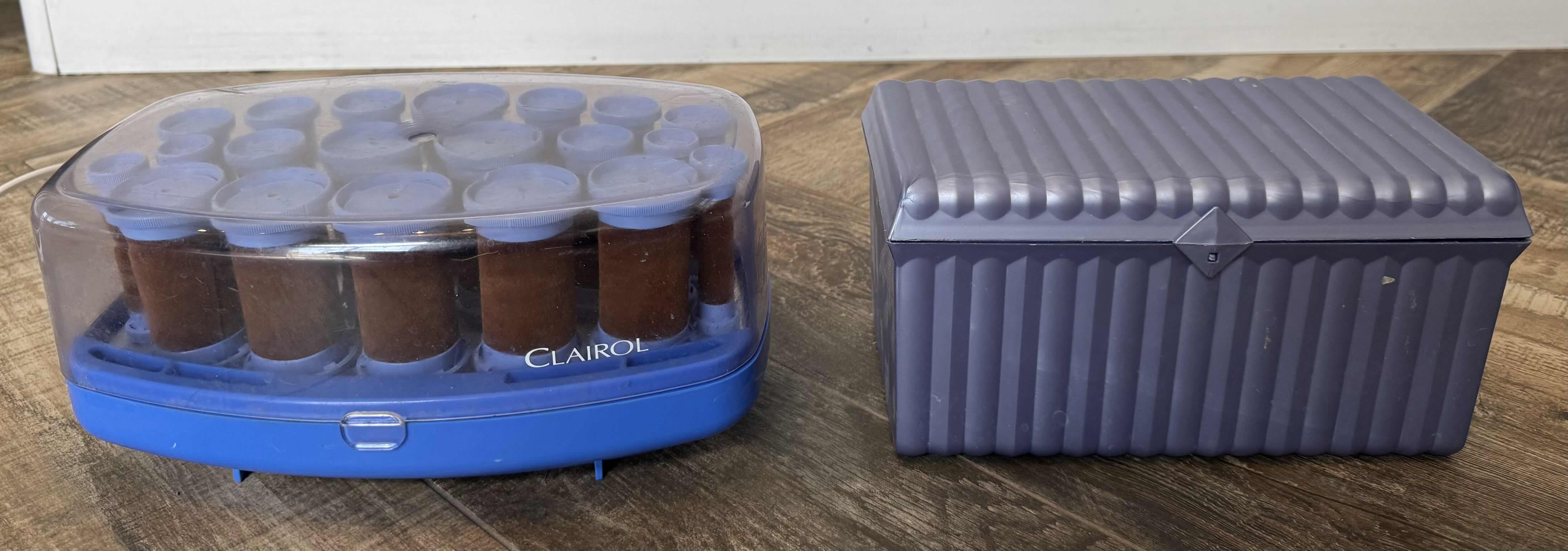 Photo 1 of CLAIROL HEATED HAIR CURLERS, STORAGE BOX & HAIR CLIPS

