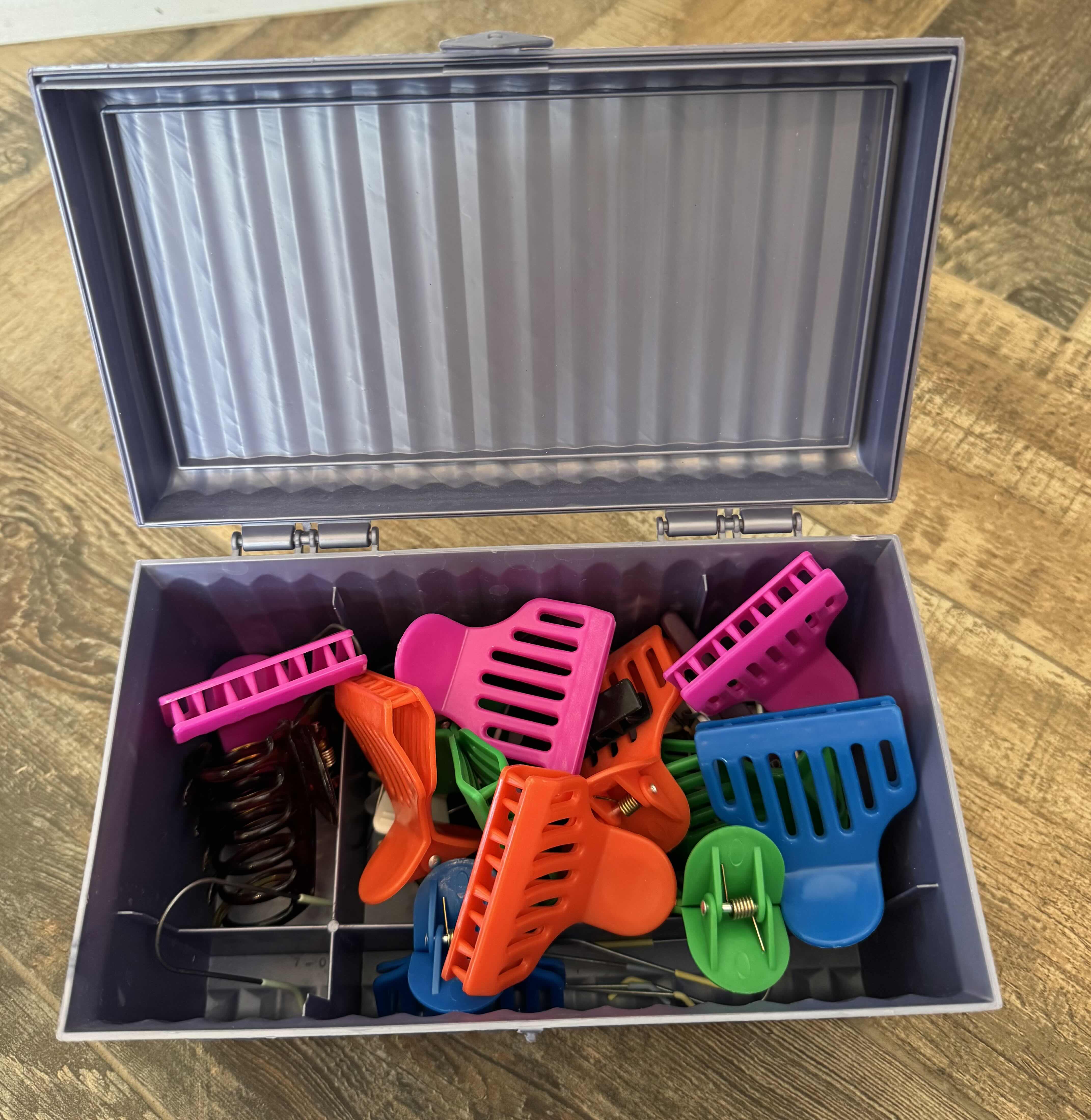 Photo 1 of CLAIROL HEATED HAIR CURLERS, STORAGE BOX & HAIR CLIPS

