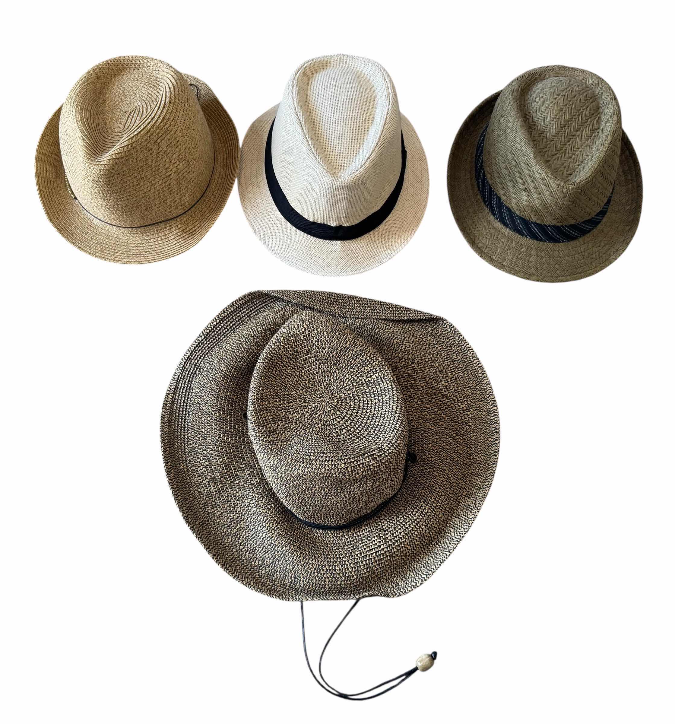 Photo 1 of 3-CURVED BRIM FEDORA HATS, CURVED BRIM STRAW SUN HAT