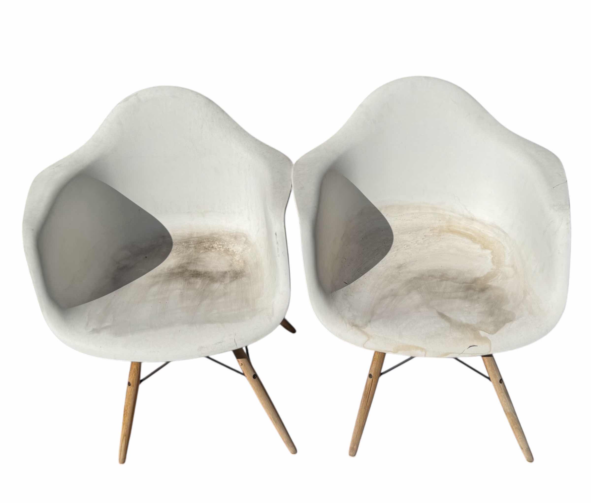 Photo 1 of 2-WHITE RESIN OUTDOOR BUCKET CHAIRS
