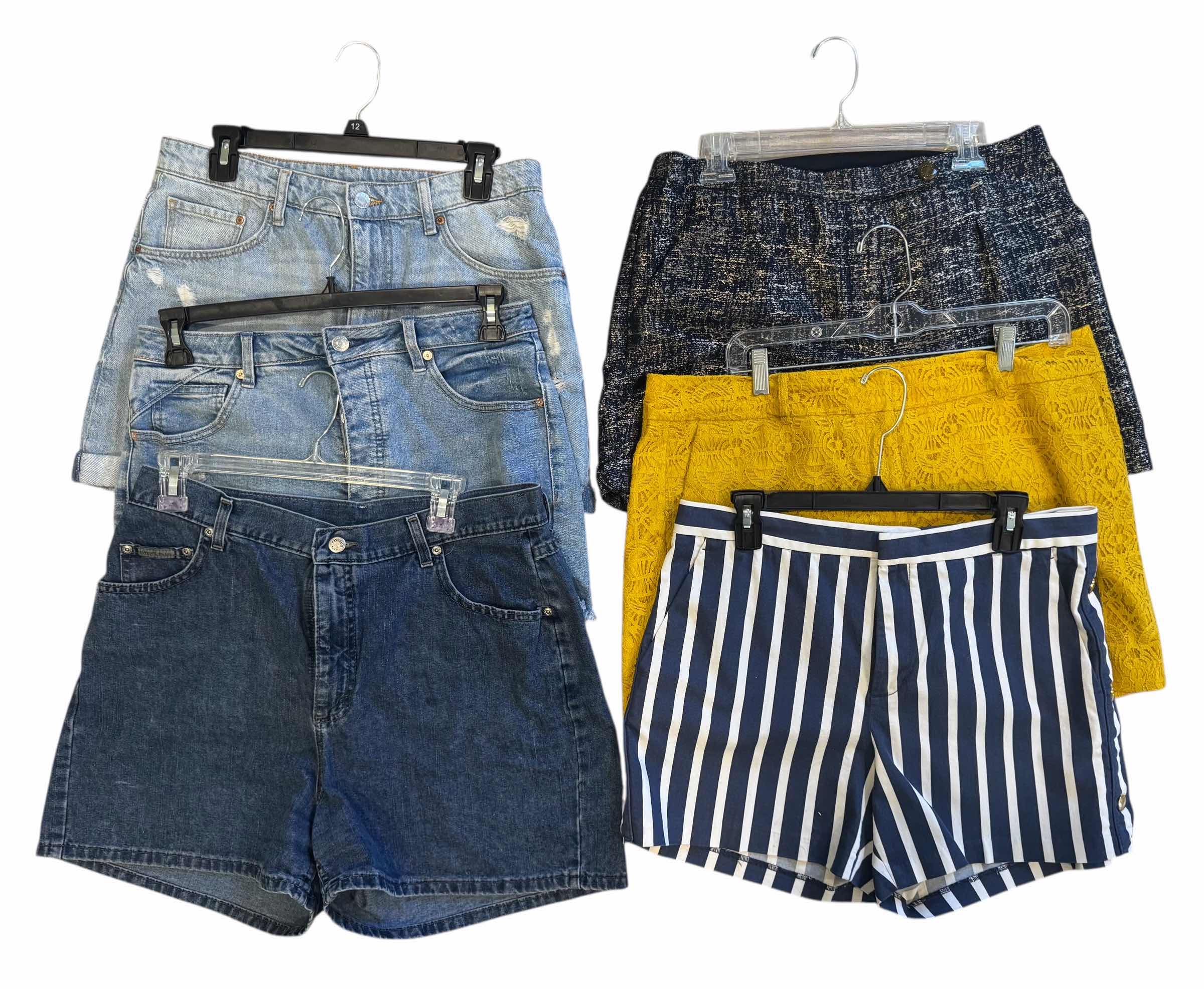 Photo 1 of 6-WOMEN'S SHORTS, 2-WOMEN'S SKIRTS (SIZE 12 & L)