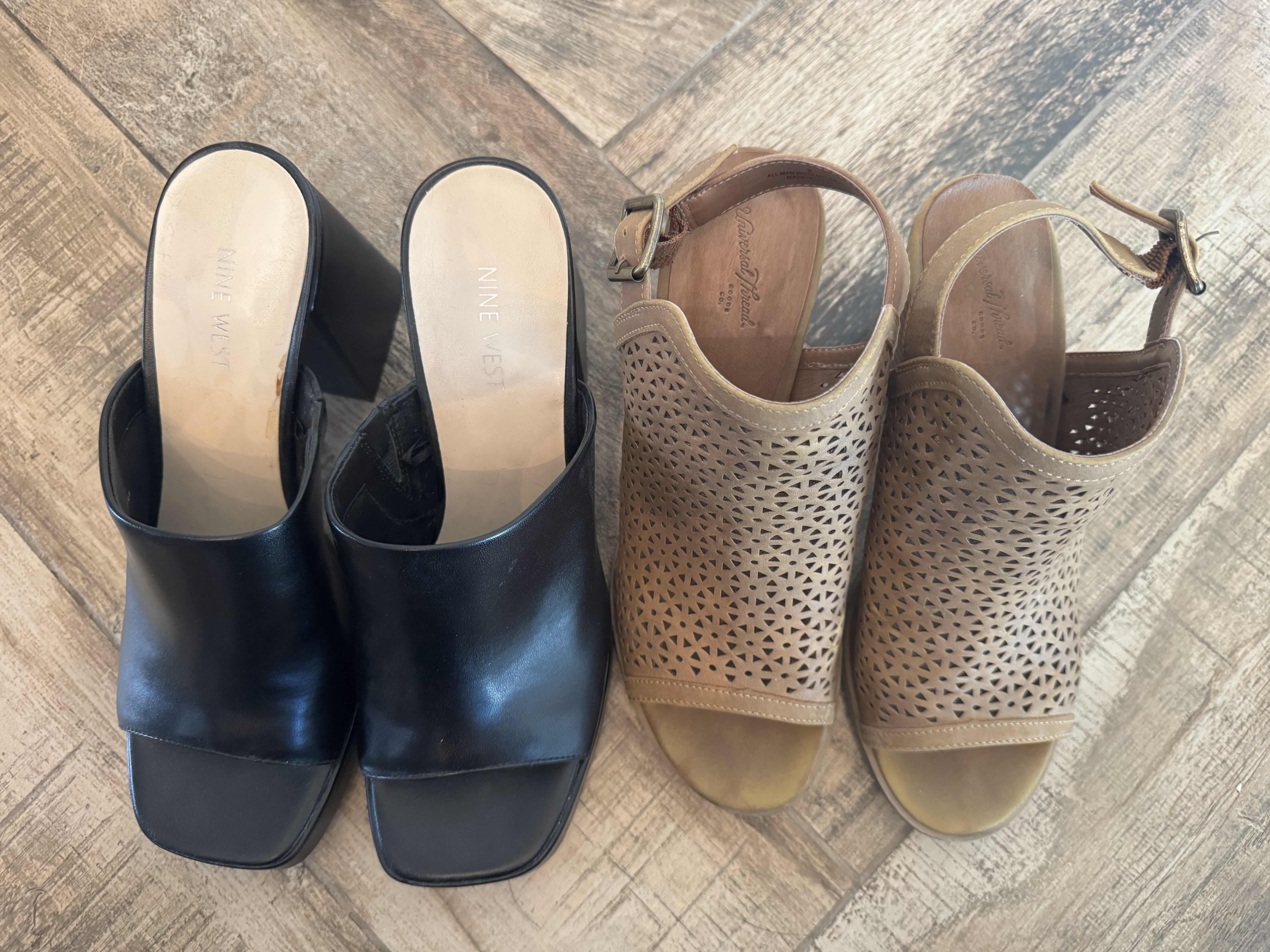 Photo 1 of 4 PAIRS-WOMEN'S OPEN TOED SHOES (SIZE 9)