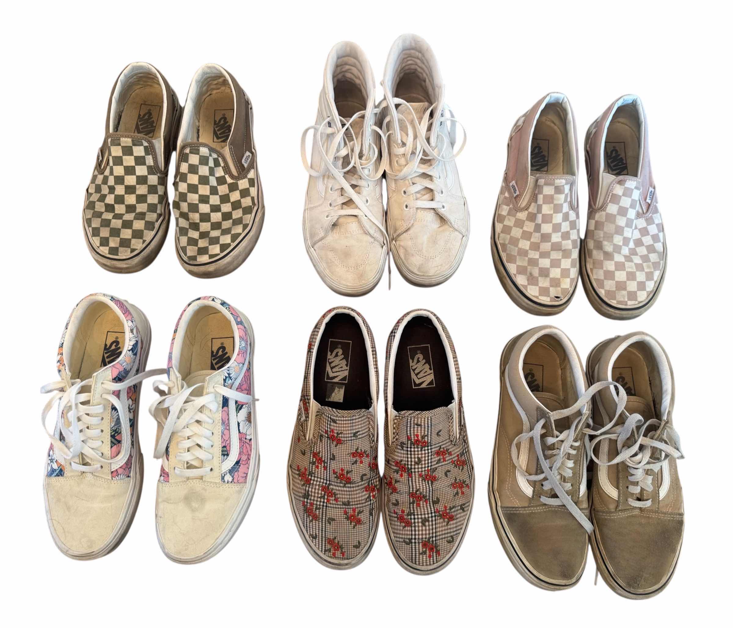 Photo 1 of 6 PAIRS-WOMEN'S VANS & ATHLETIC SHOES (SIZE 9)