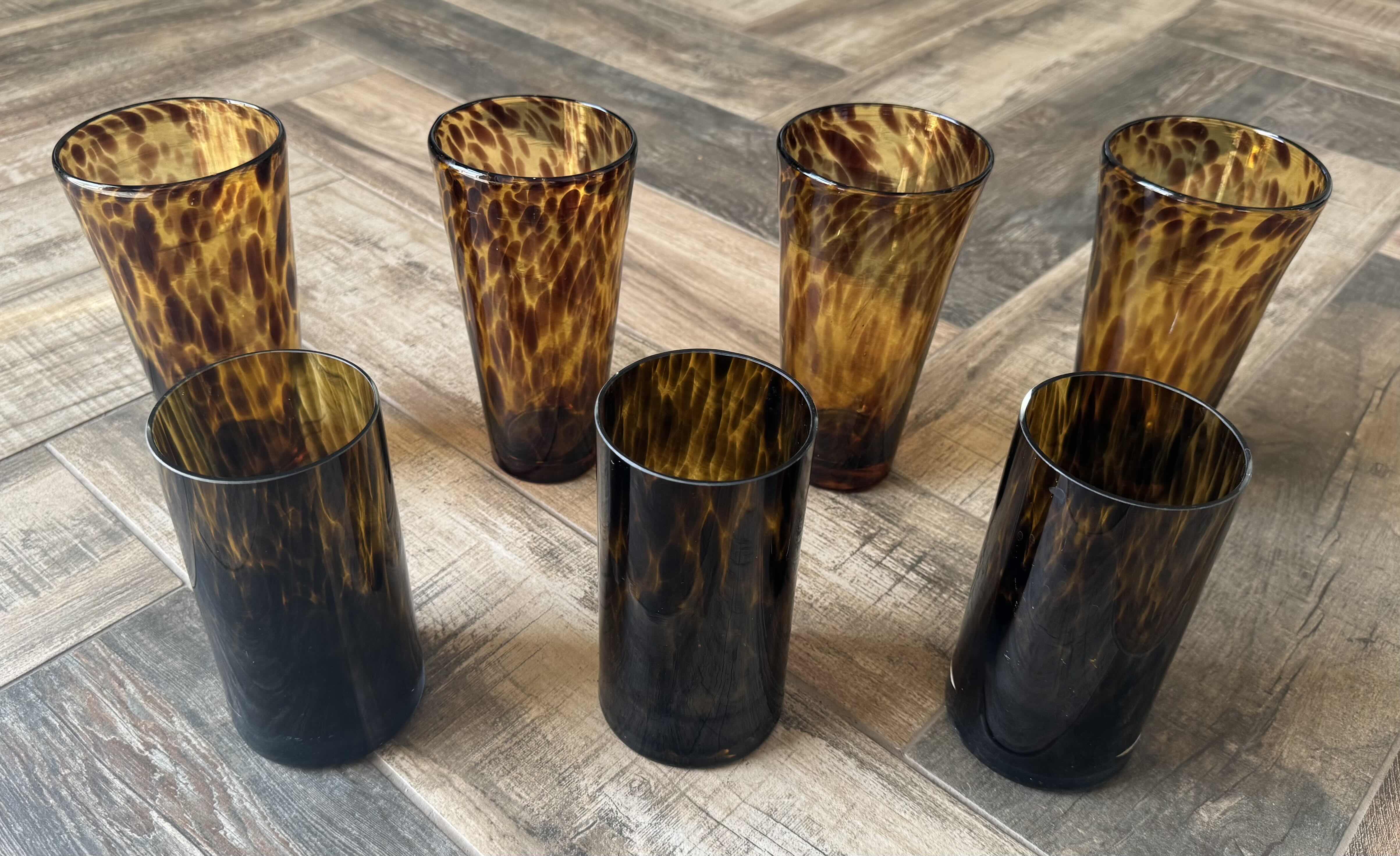 Photo 1 of 7-AMBER GLASS TALL GLASSES
