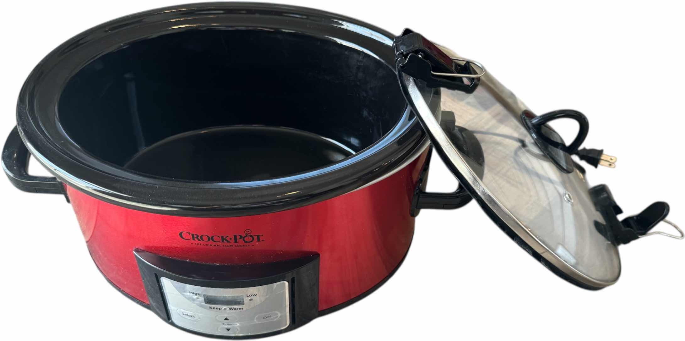 Photo 1 of CROCK-POT 6 QRT PROGRAMMABLE COOK & CARRY SLOW COOKER RED/BLACK
