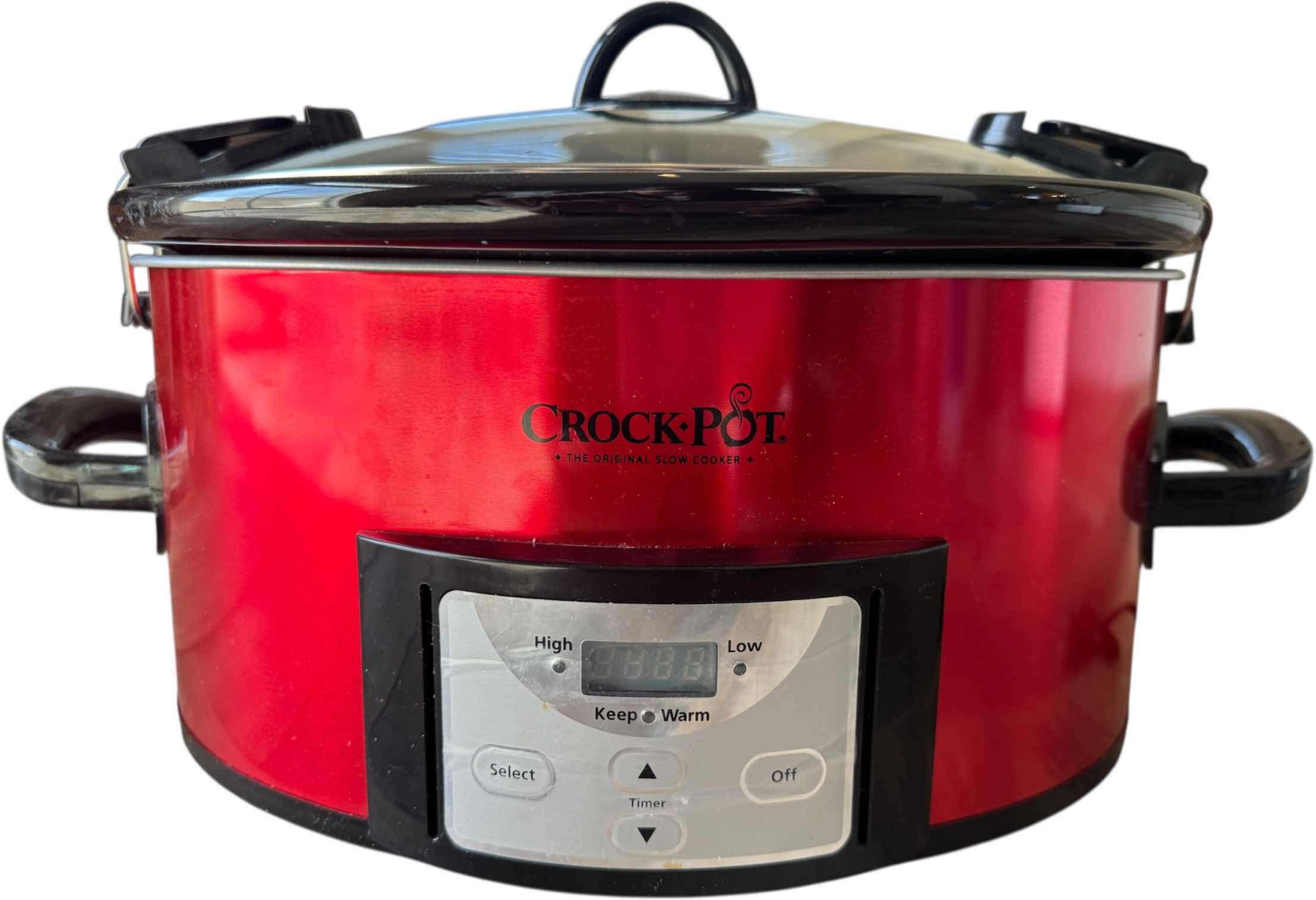 Photo 1 of CROCK-POT 6 QRT PROGRAMMABLE COOK & CARRY SLOW COOKER RED/BLACK
