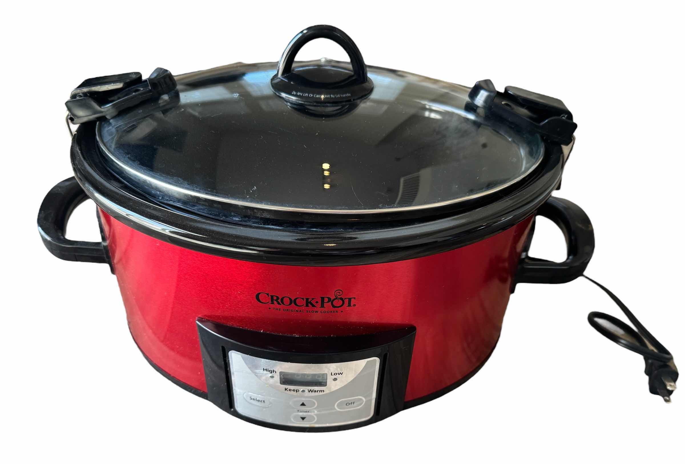 Photo 1 of CROCK-POT 6 QRT PROGRAMMABLE COOK & CARRY SLOW COOKER RED/BLACK
